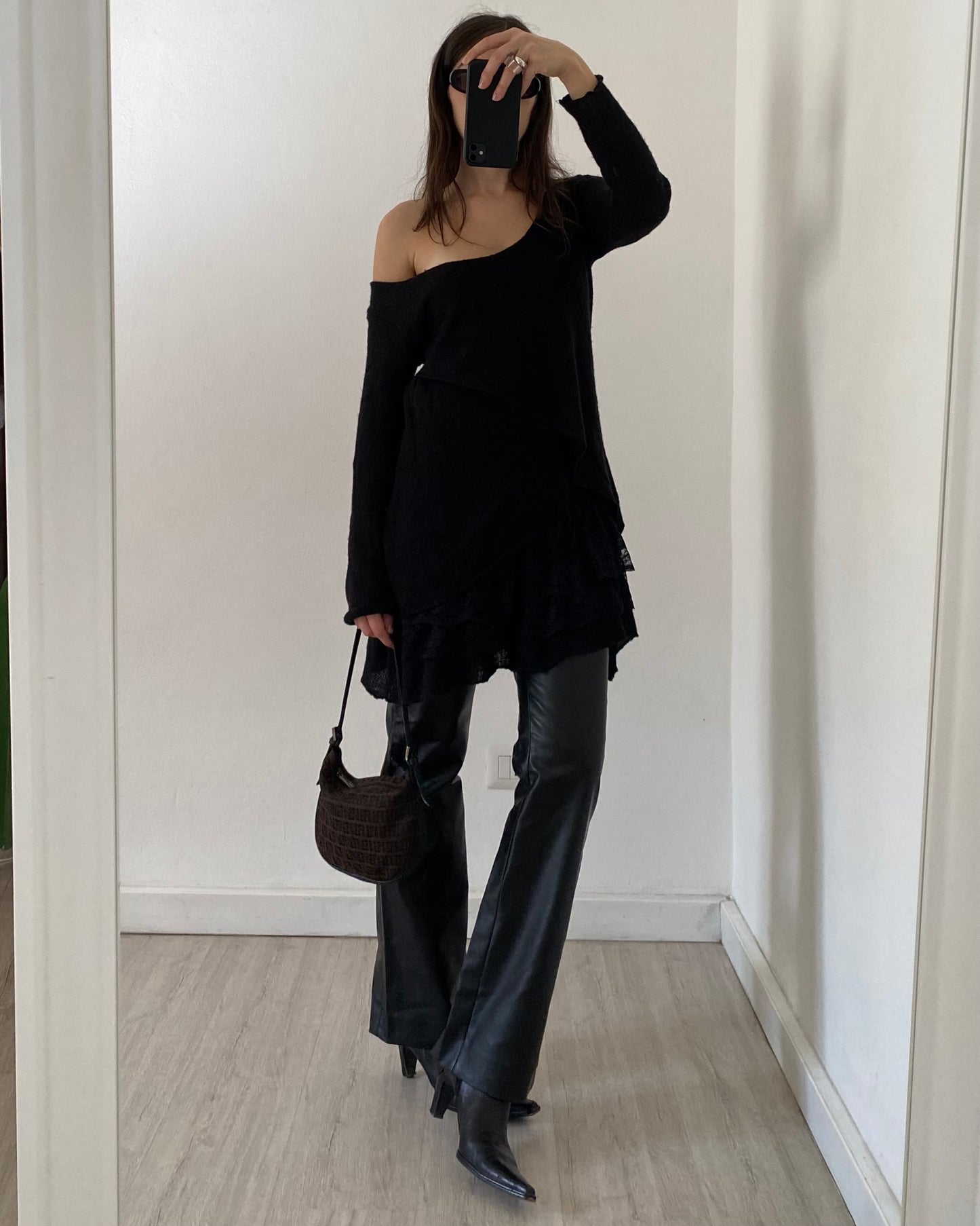 Faux leather trousers