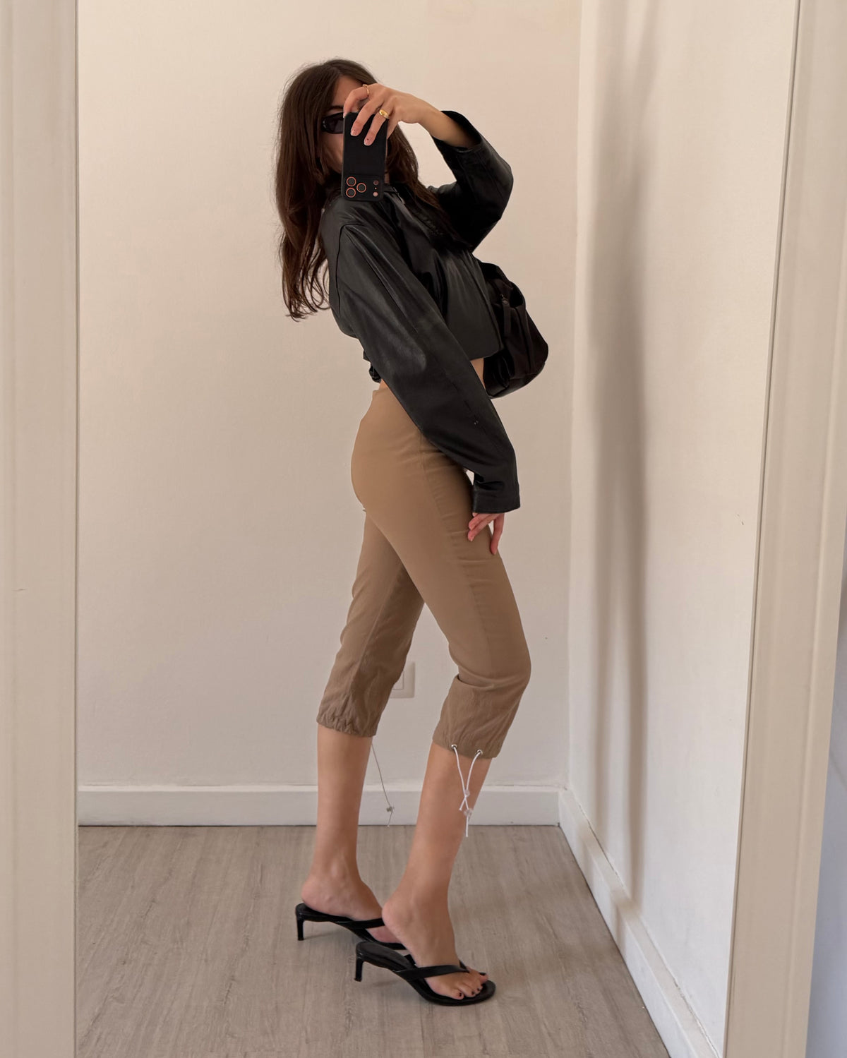 Nylon capri pants