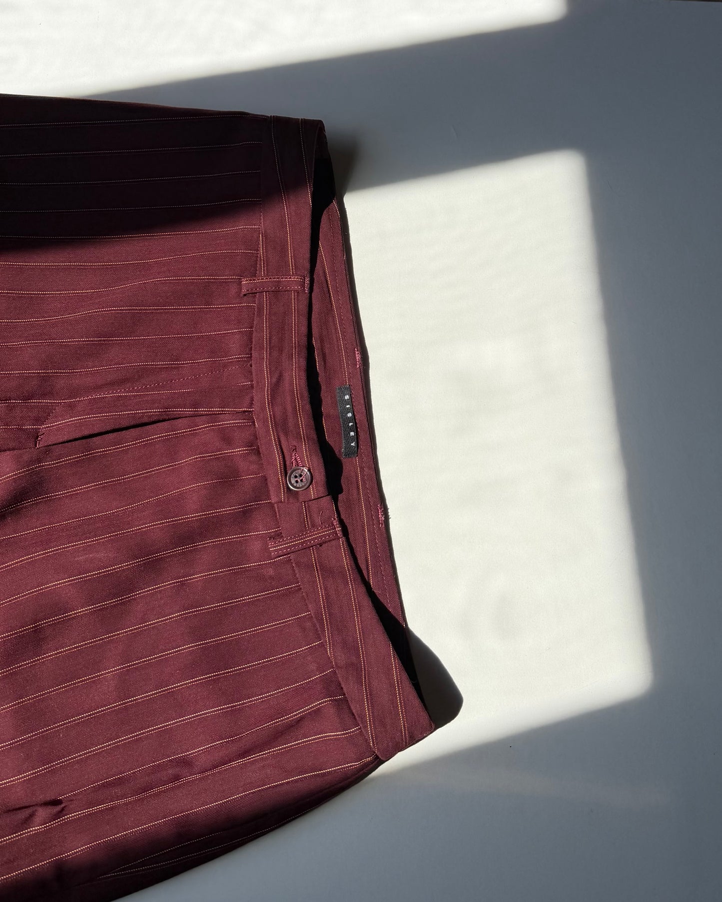 Pinstripe low rise trousers