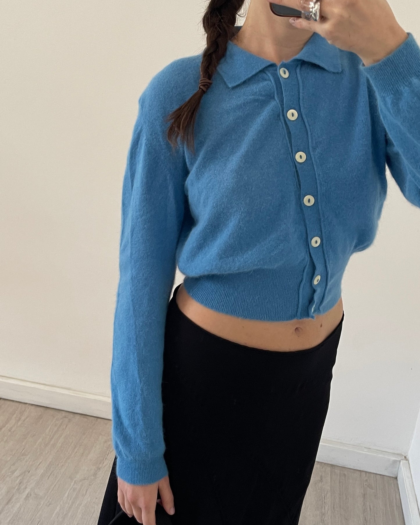 90s angora wool polo sweater