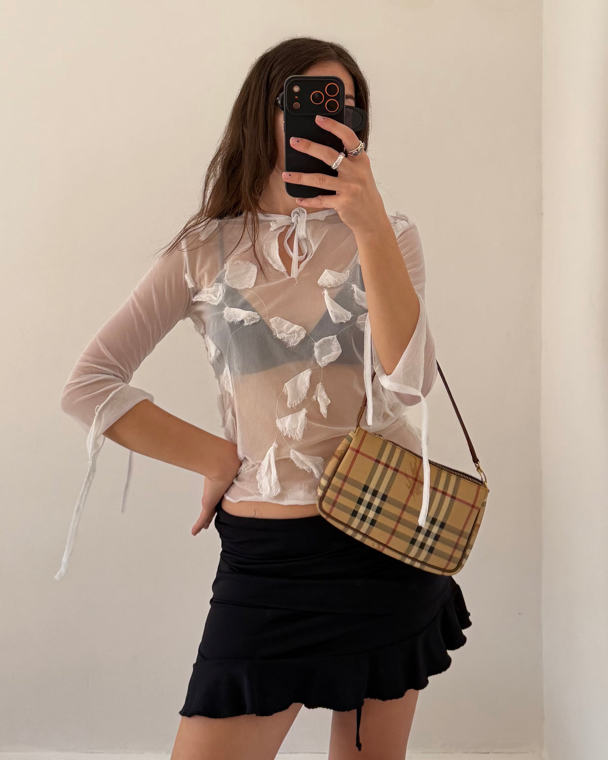 Sheer long sleeves top