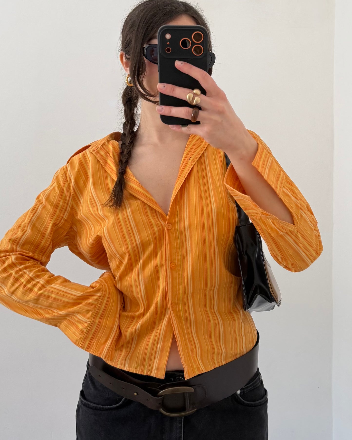 Orange striped shirt