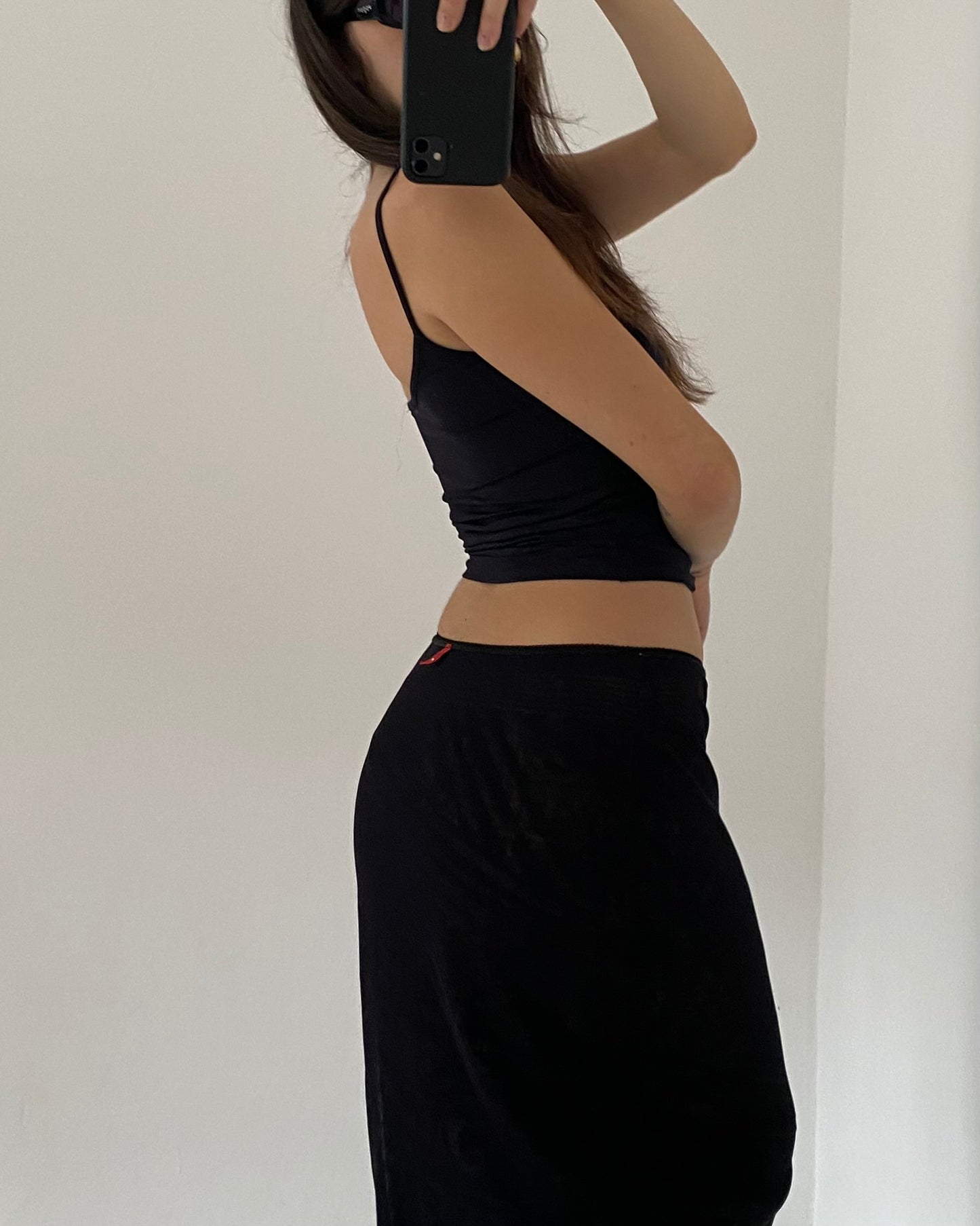 Micro mesh midi skirt