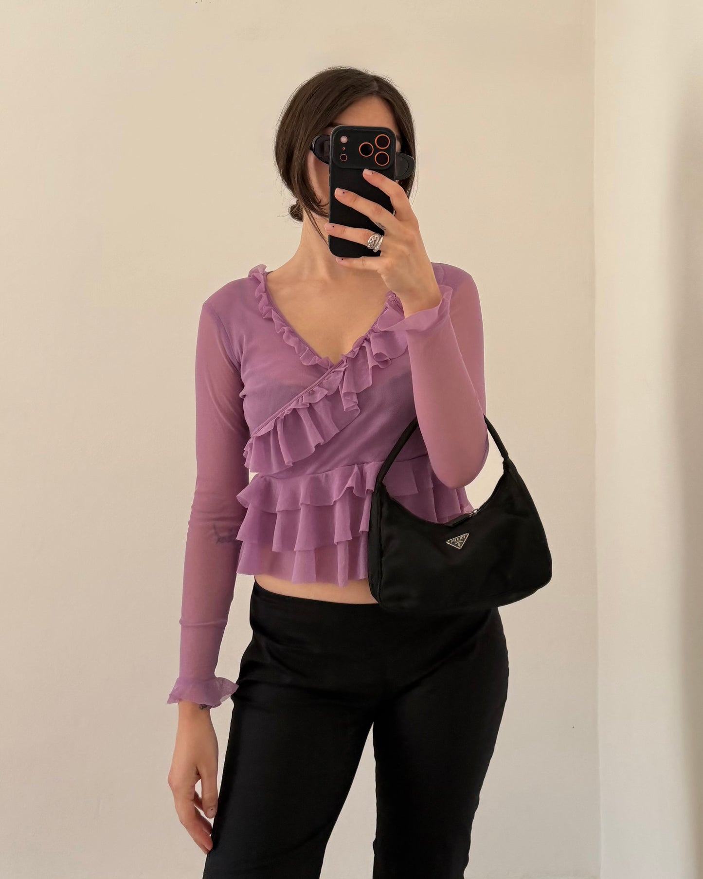 Sheer ruffle top