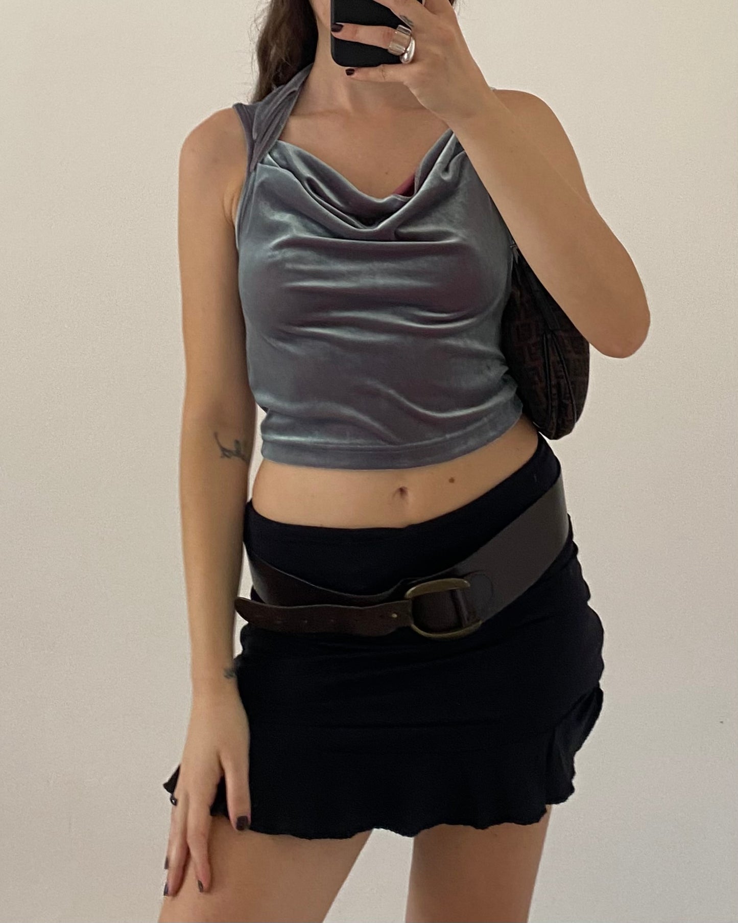 Iridescent velour top