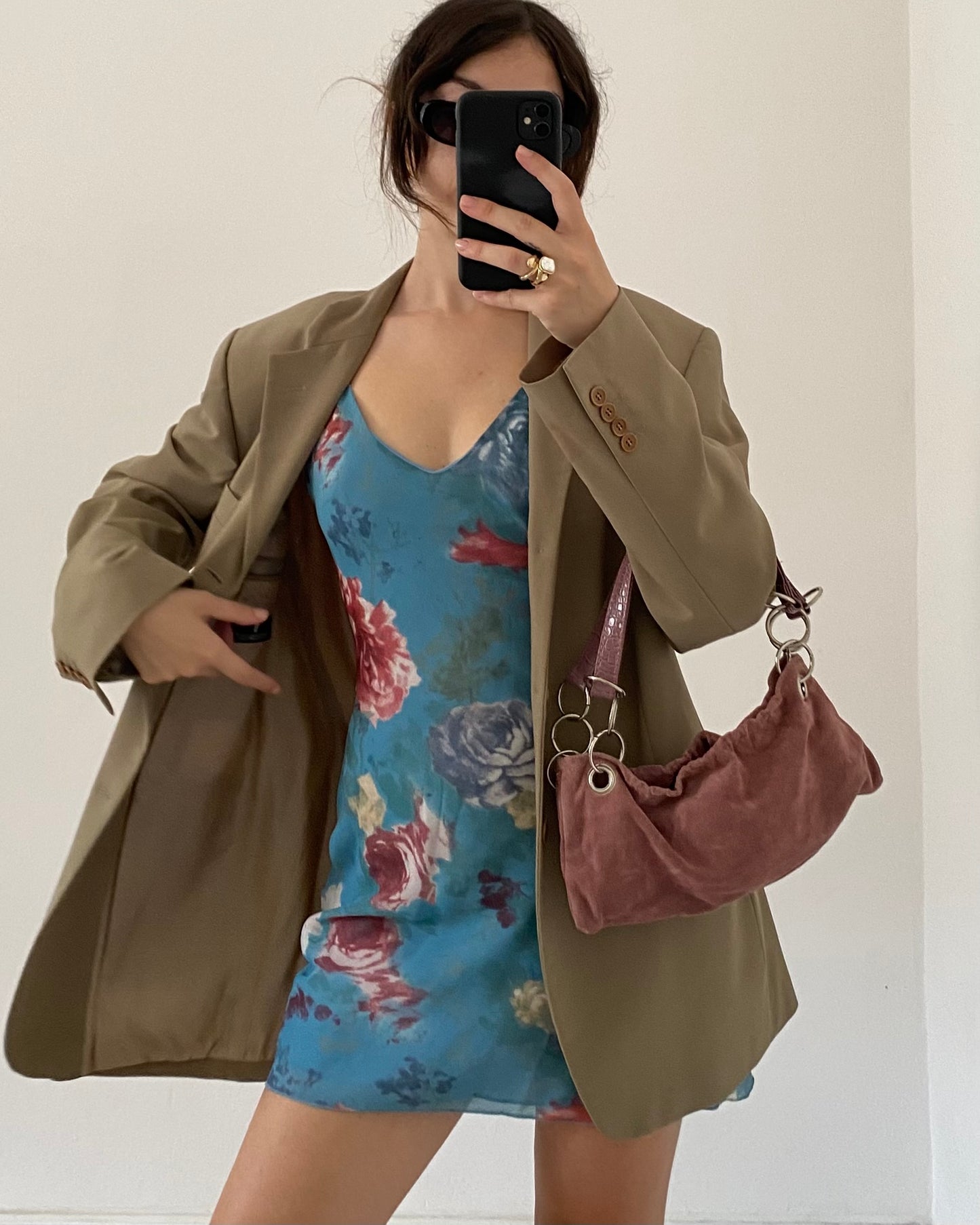 00s floral mini dress