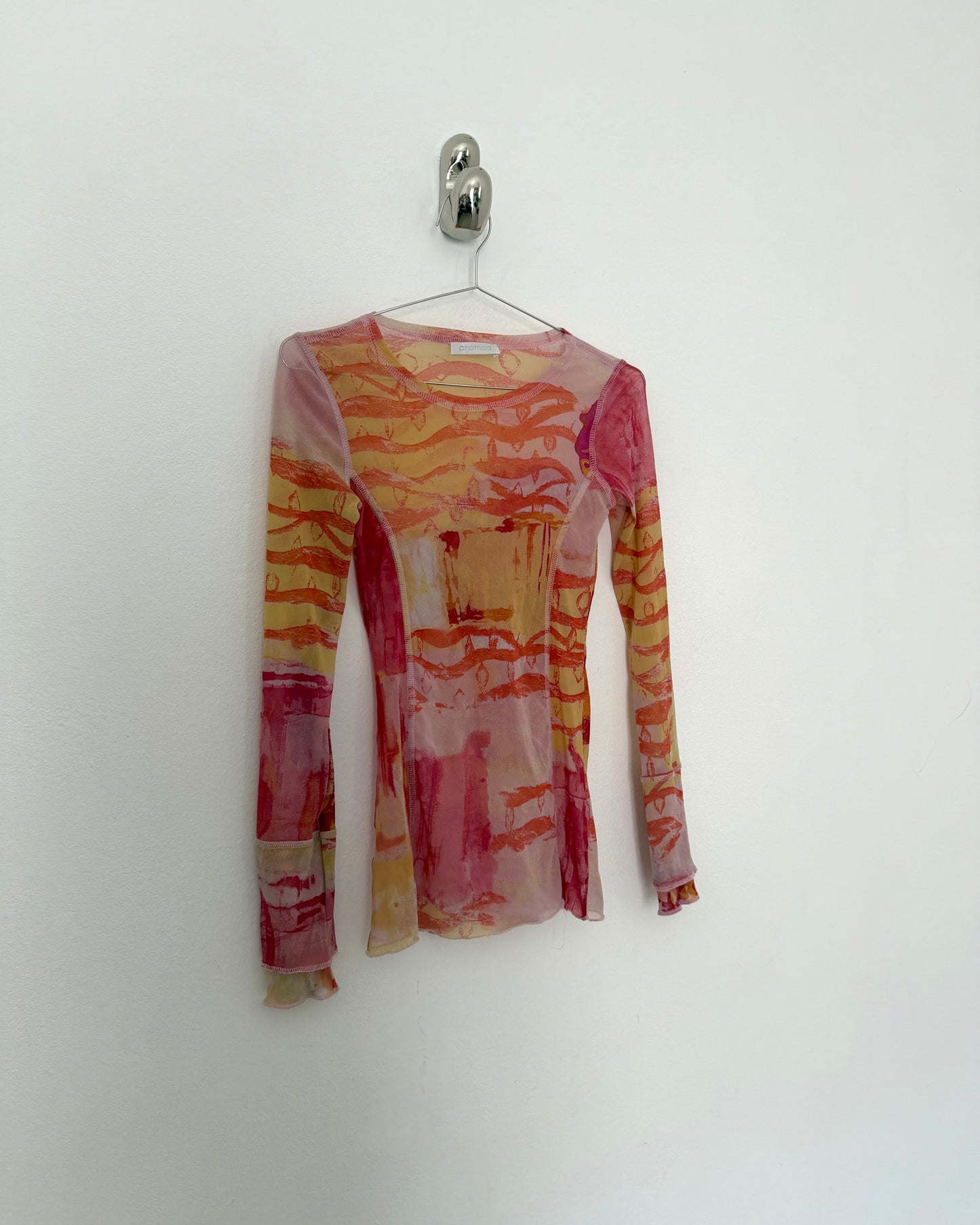 Sheer graphic print top