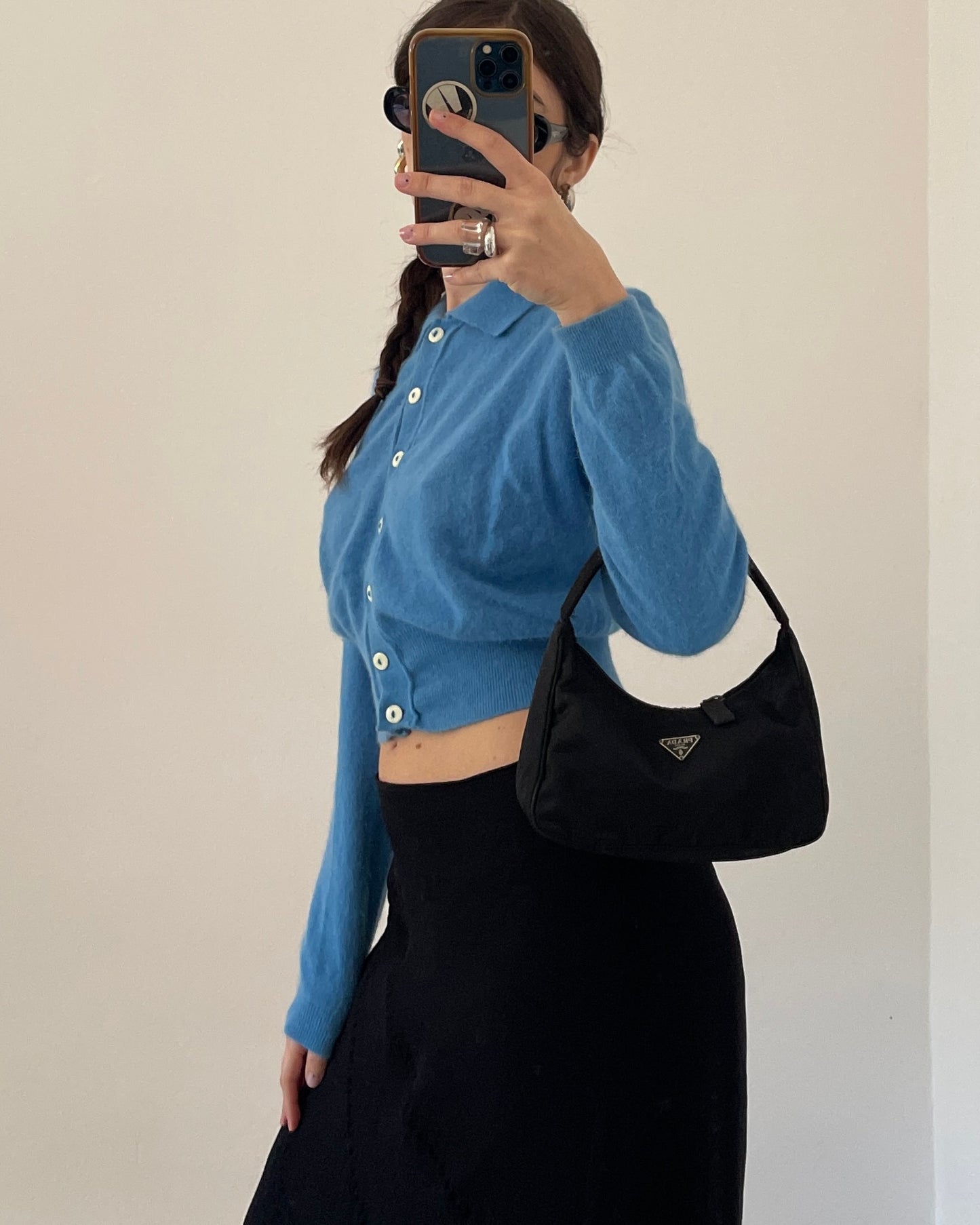 90s angora wool polo sweater