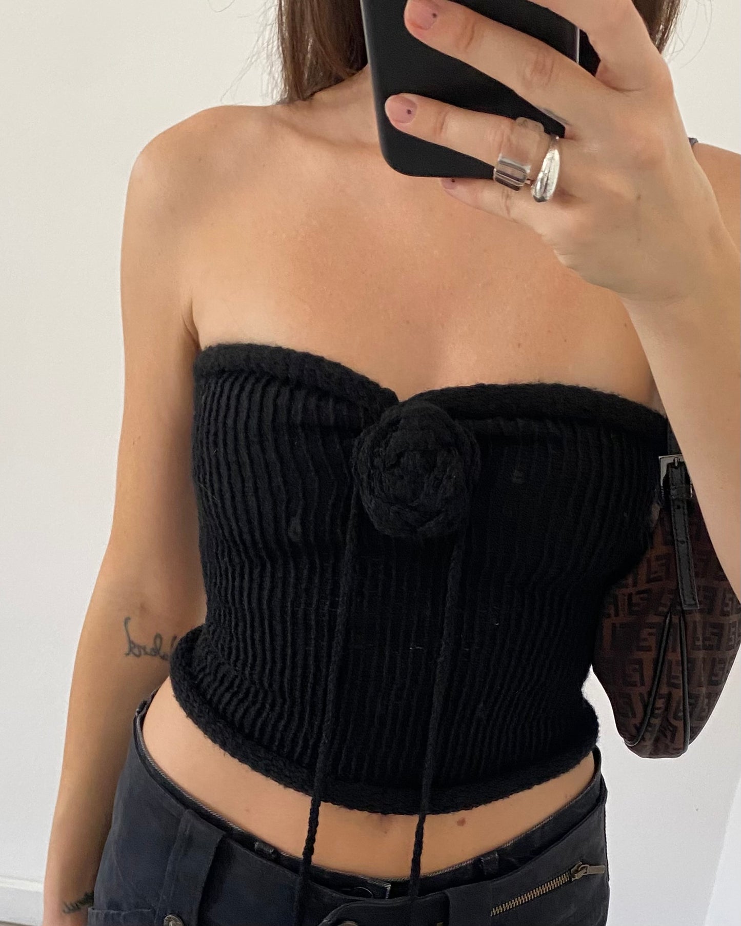 Knit top with flower