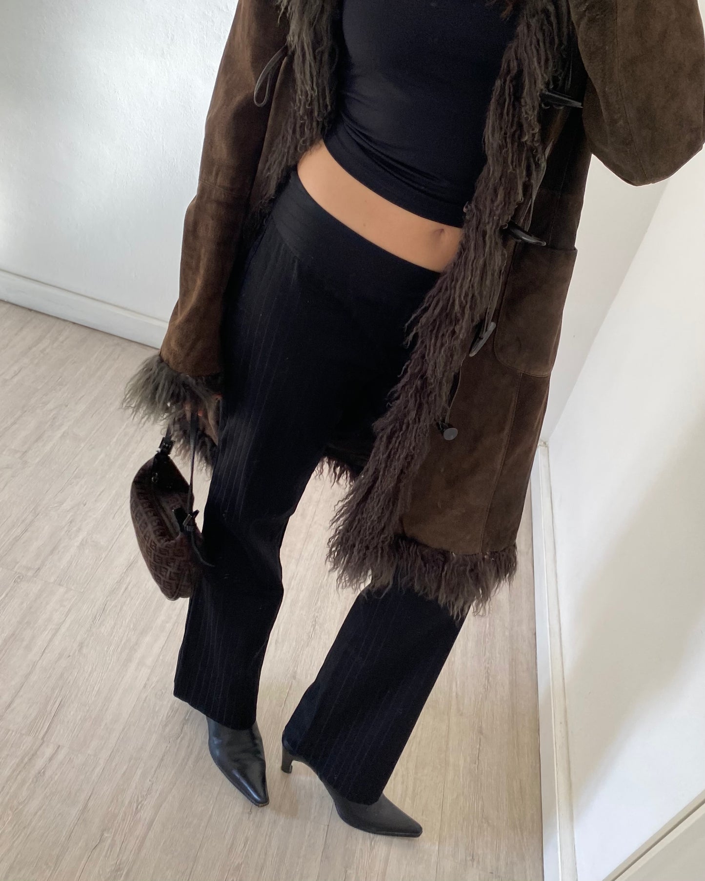 Black striped trousers