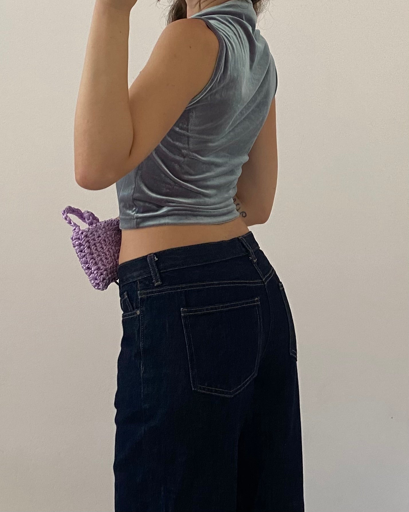 Iridescent velour top