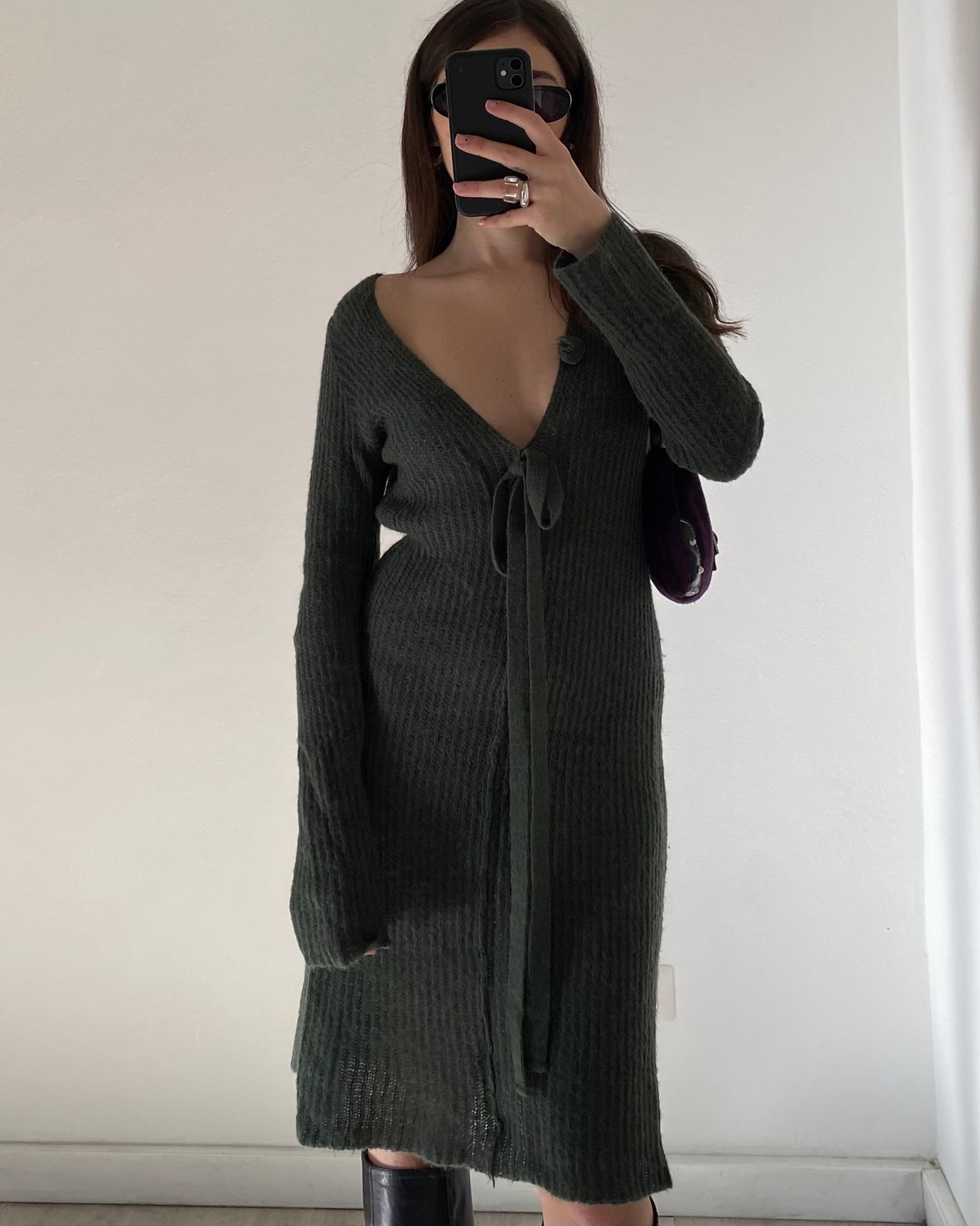 Knitted alpaca midi dress