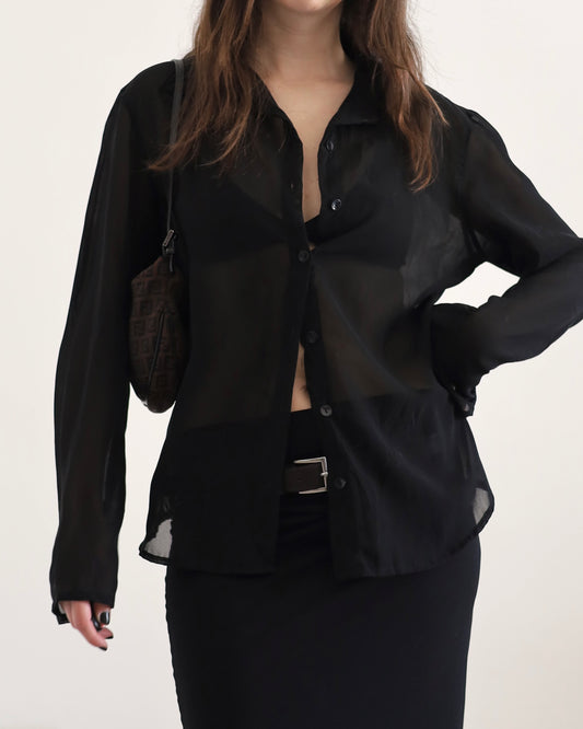 Black sheer shirt