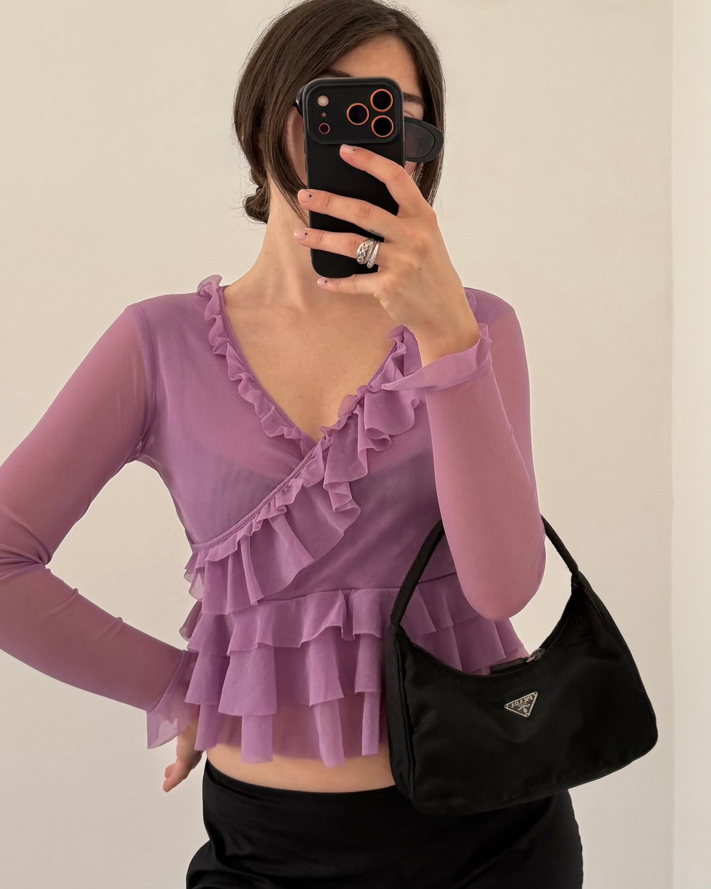 Sheer ruffle top