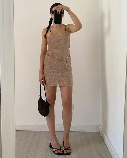 Rat&boa lamé mini dress