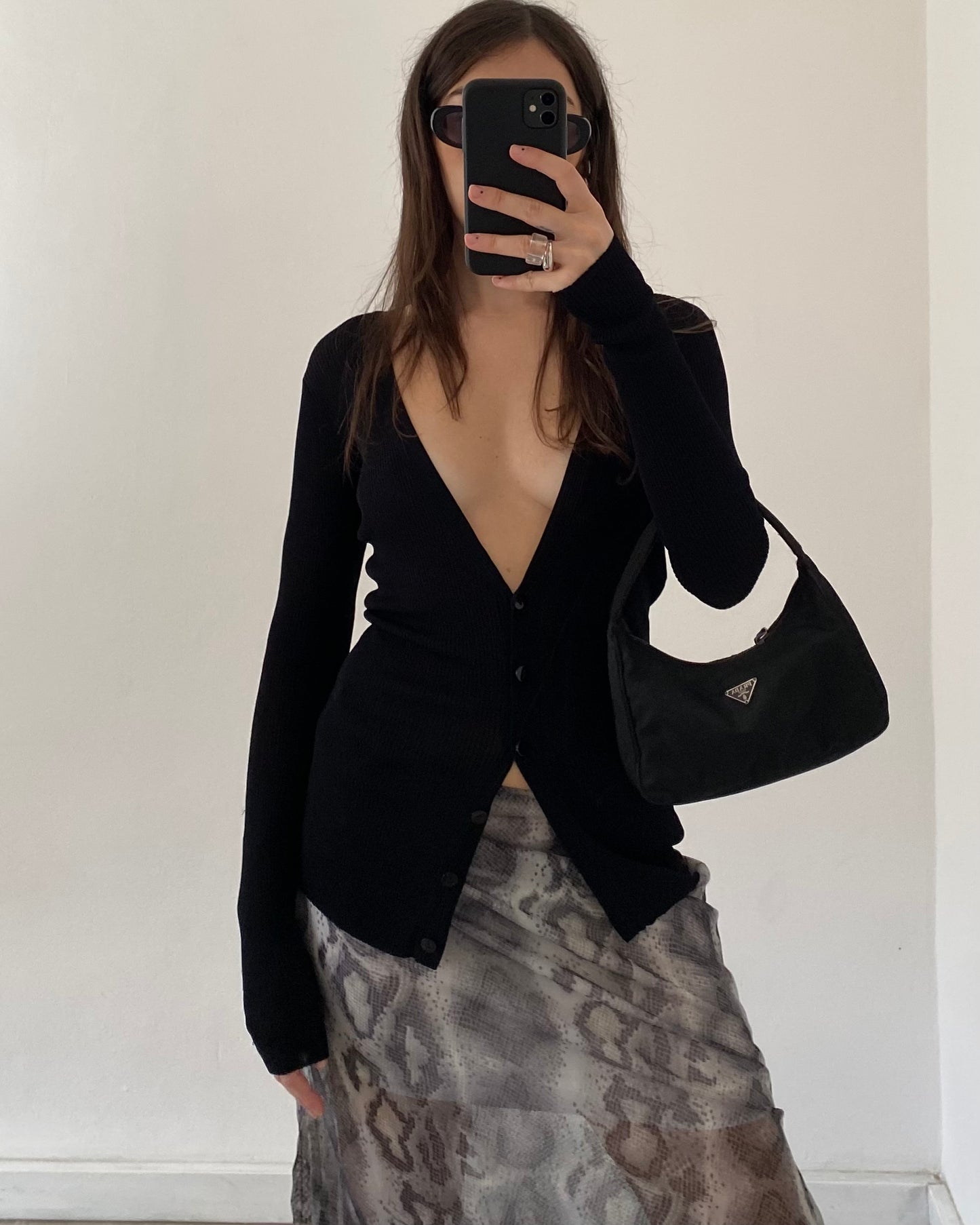 Ribbed semi-sheer cardigan