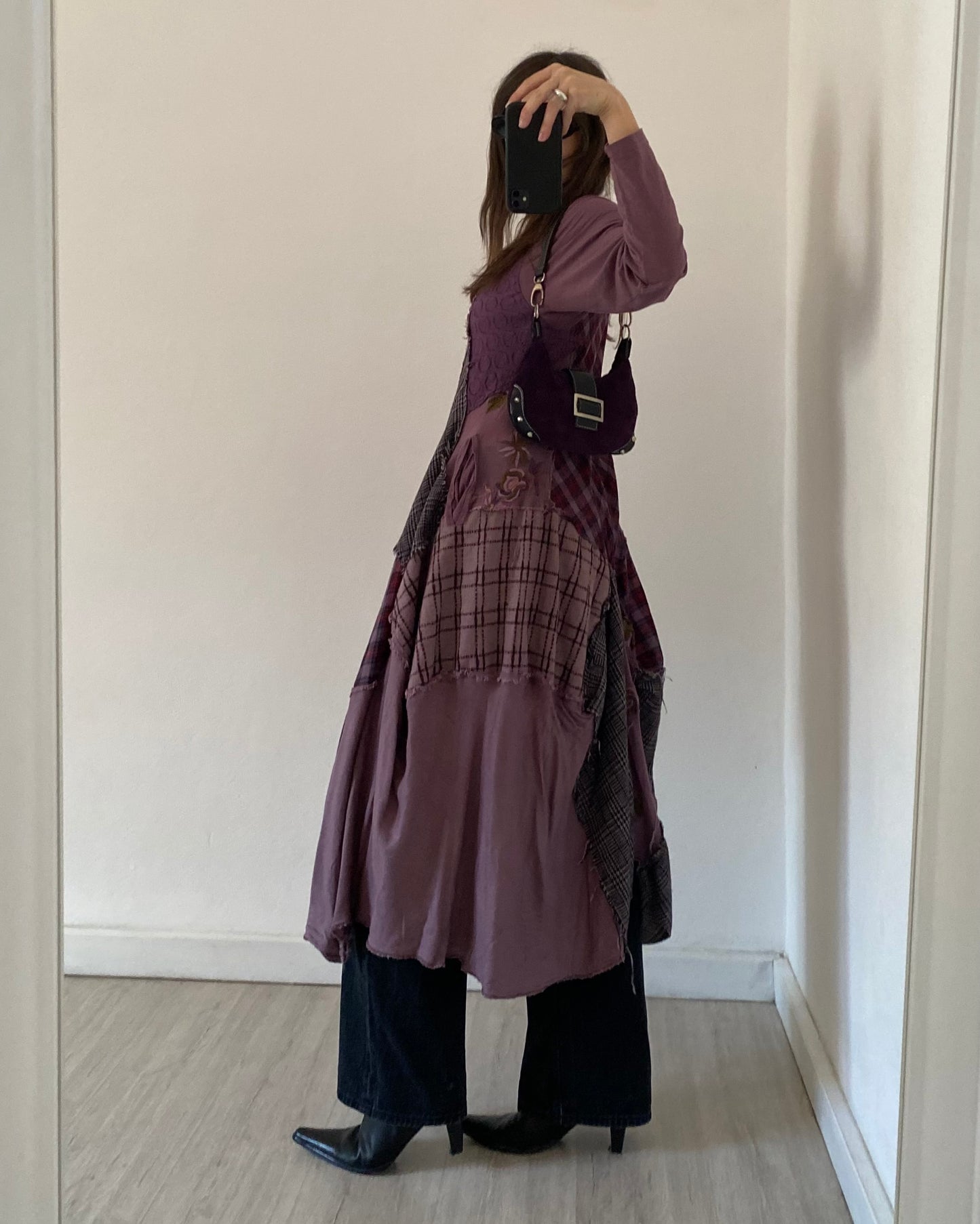 Patchwork asymmetric dress