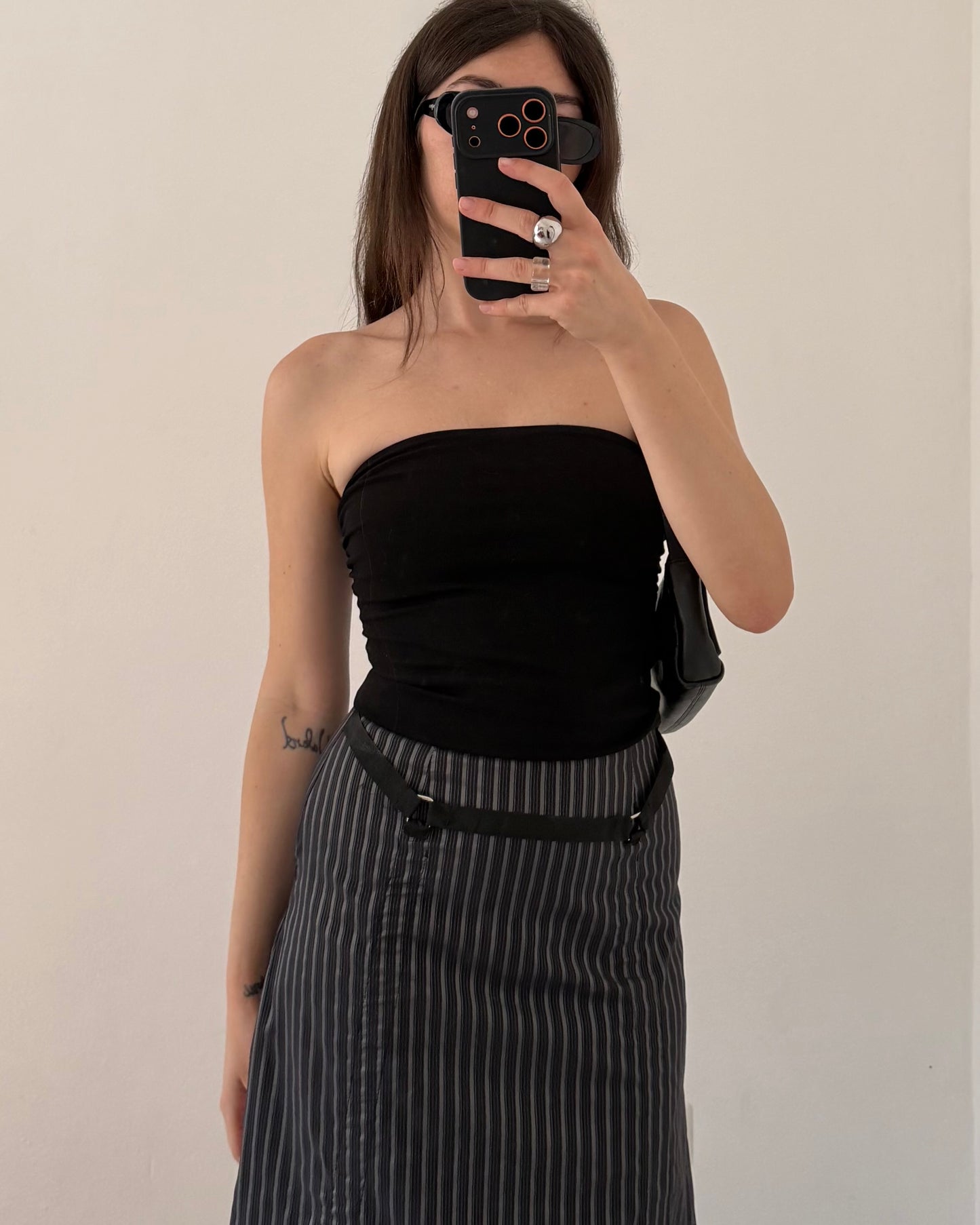 y2k pinstripe maxi skirt
