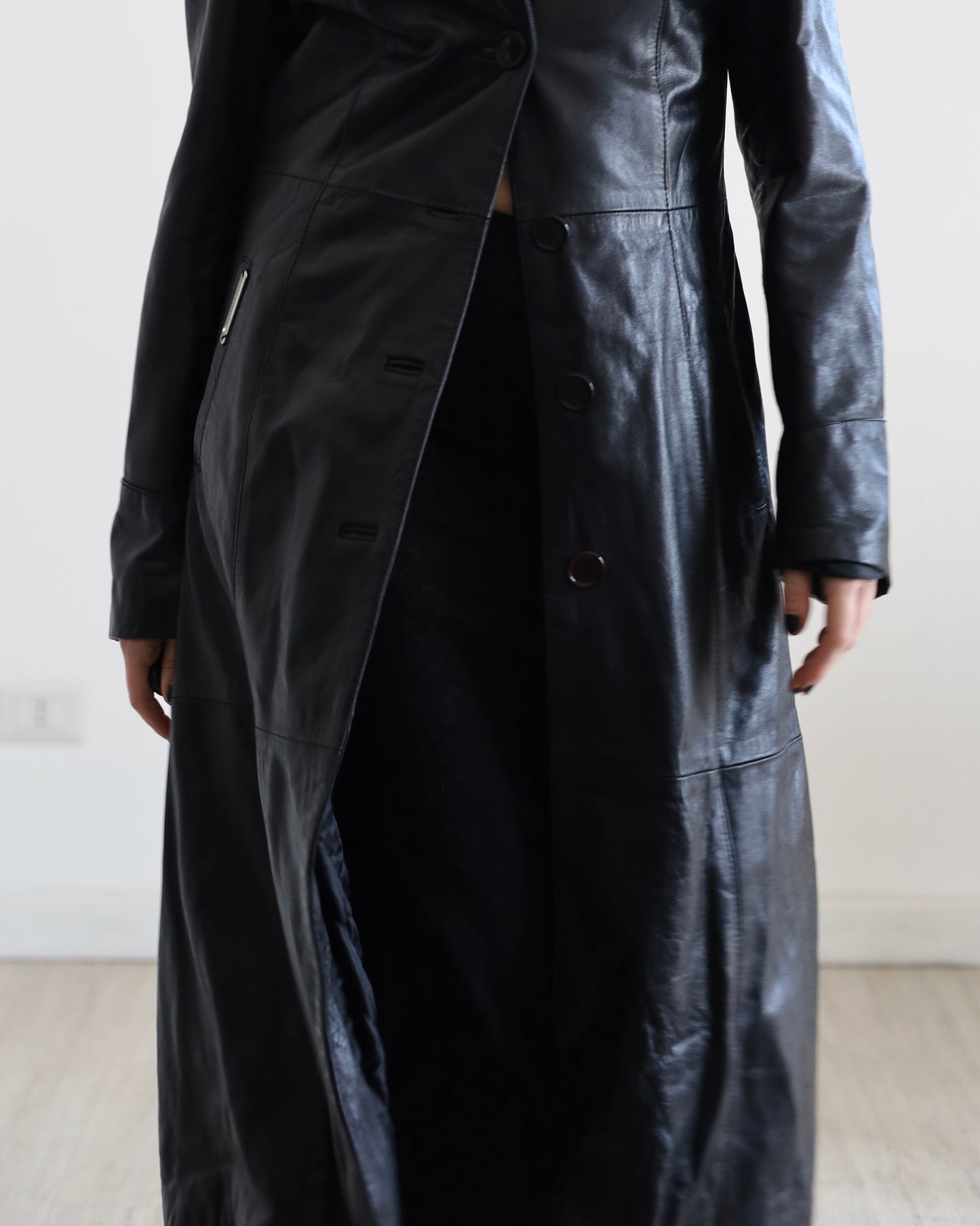 Long leather coat