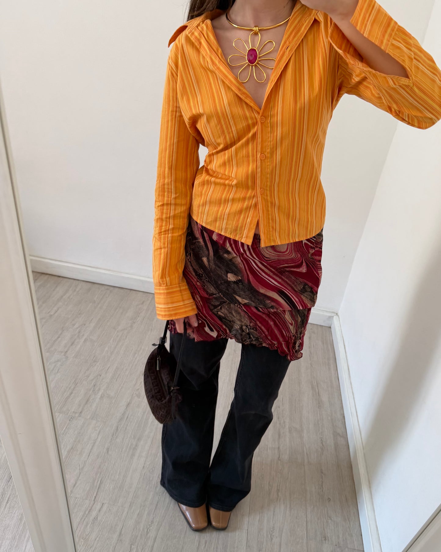 Orange striped shirt