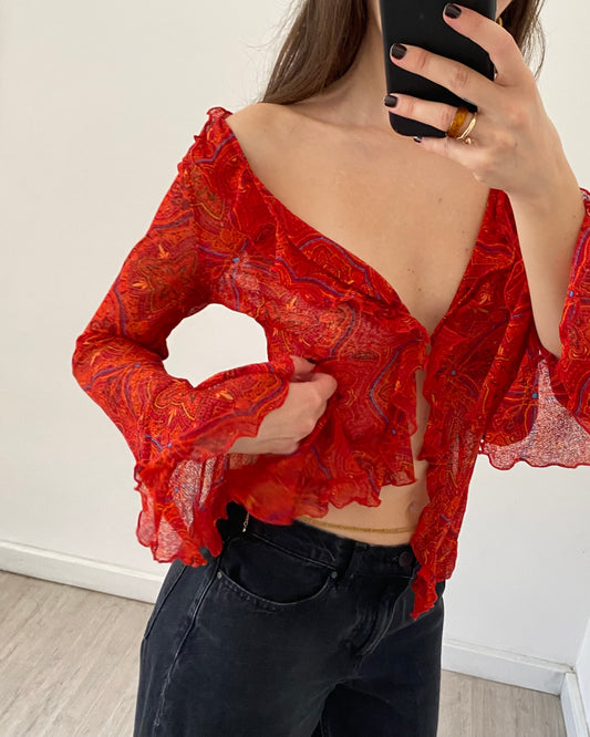 Long sleeves top with volants