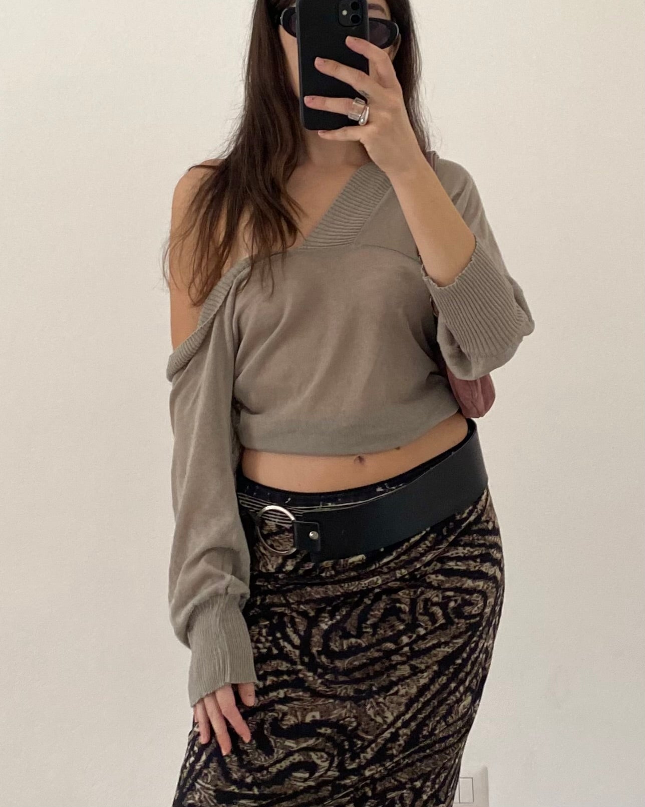 Micro mesh midi skirt