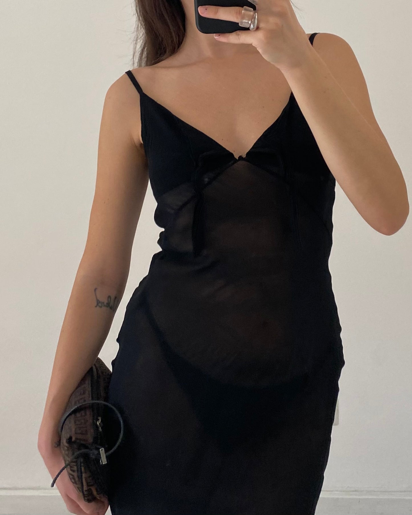 00s sheer midi dress