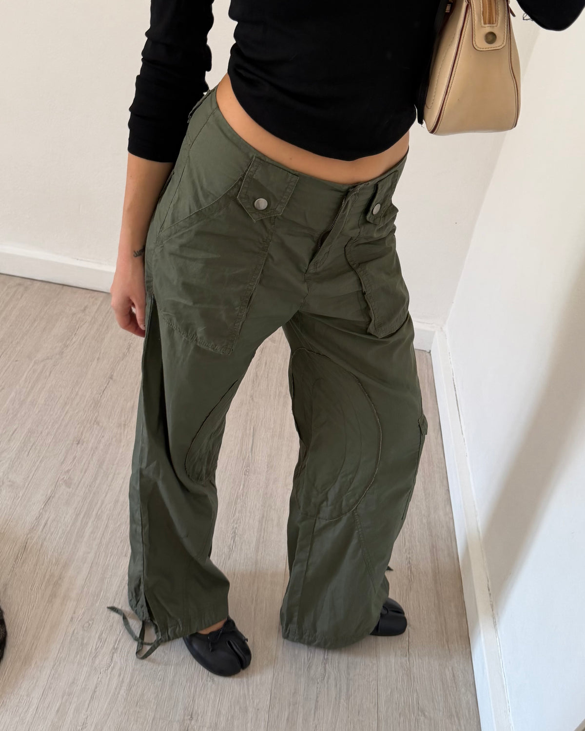 Khaki cargo trousers