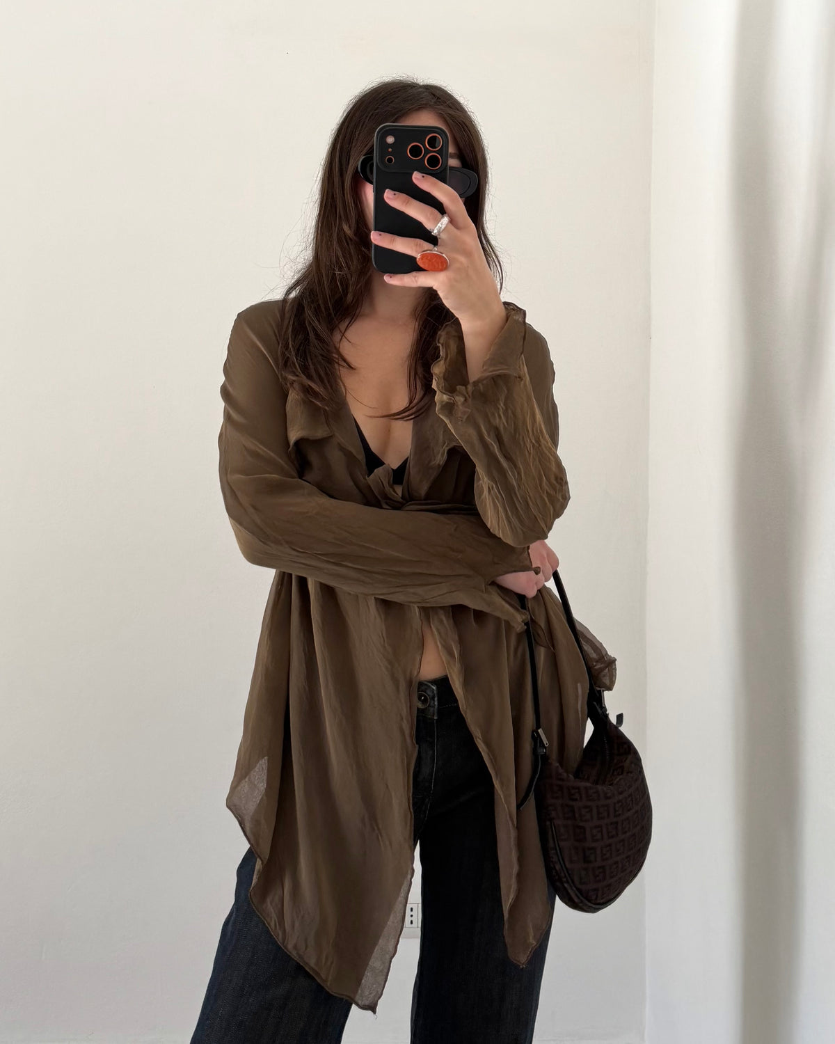 Silk asymmetric blouse