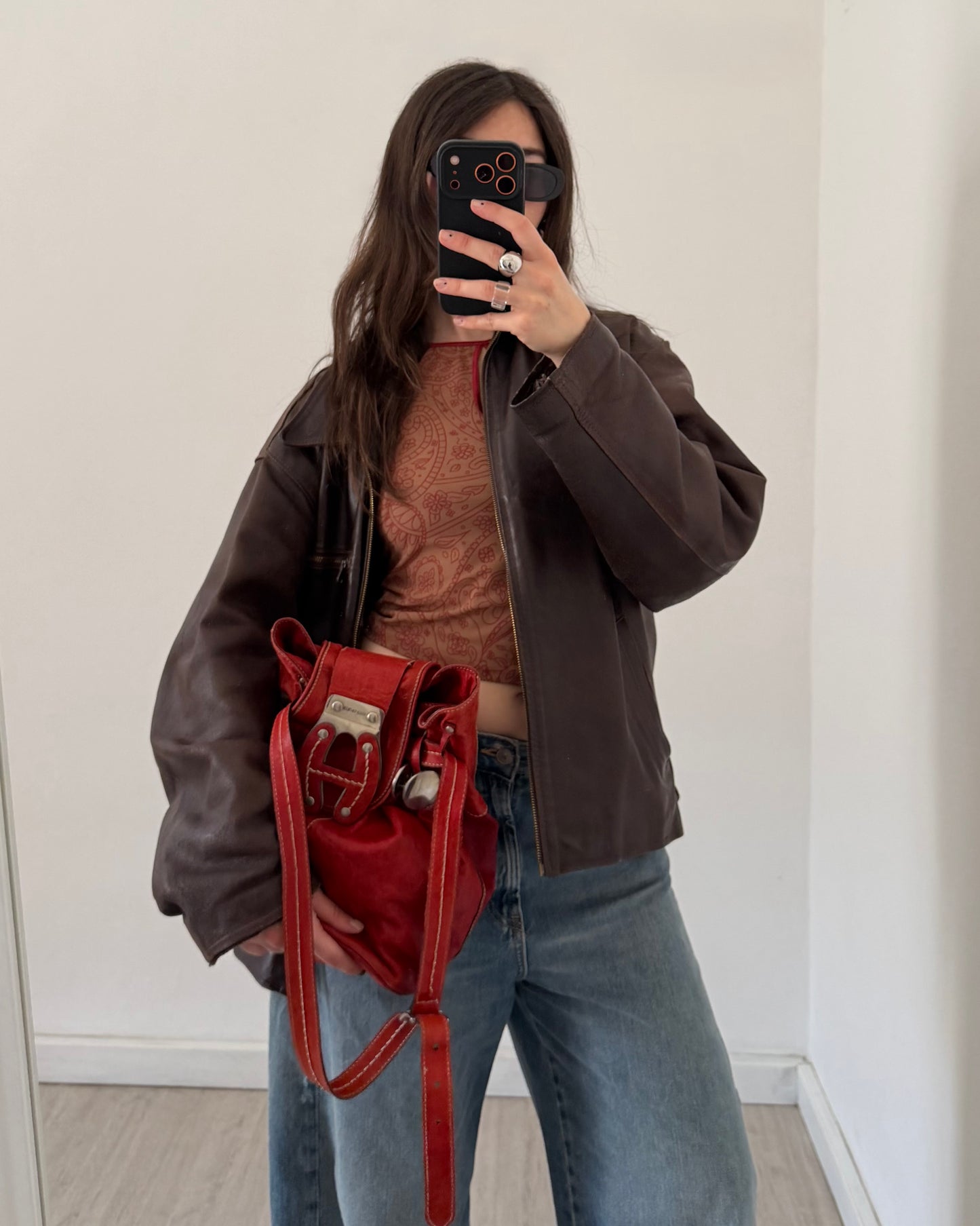 Hogan leather bucket bag