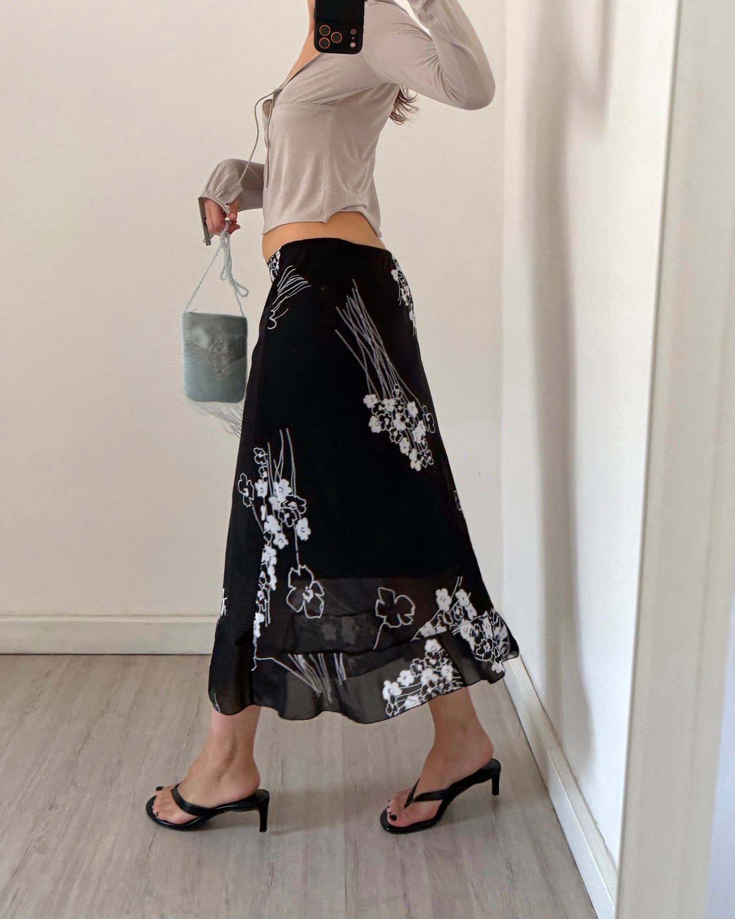 00s floral midi skirt