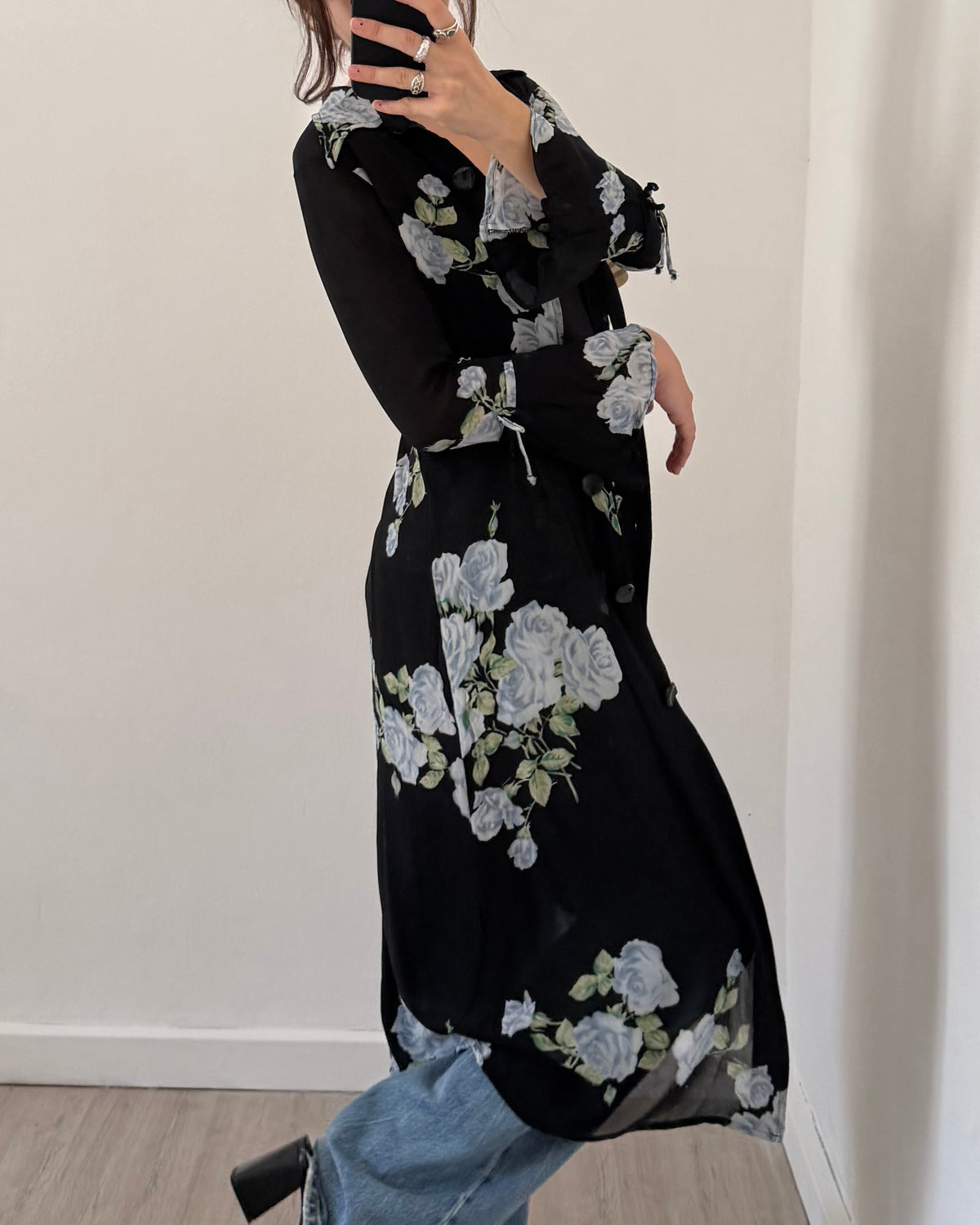 90s sheer cardigan dress