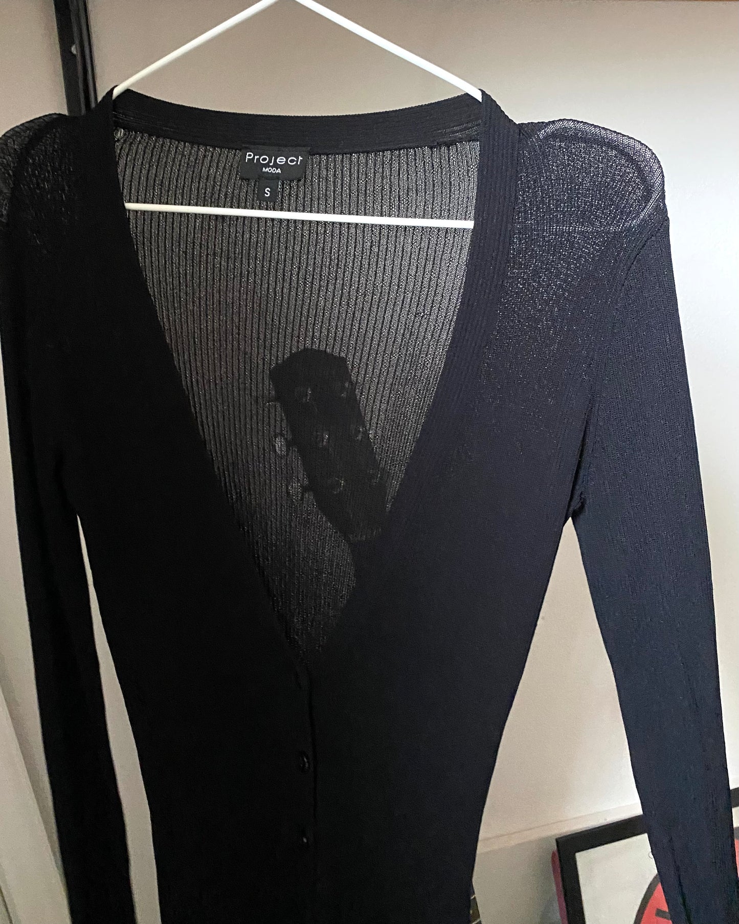 Ribbed semi-sheer cardigan