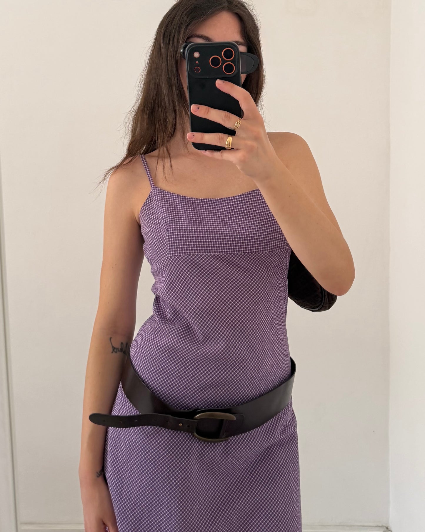 00s gingham midi dress