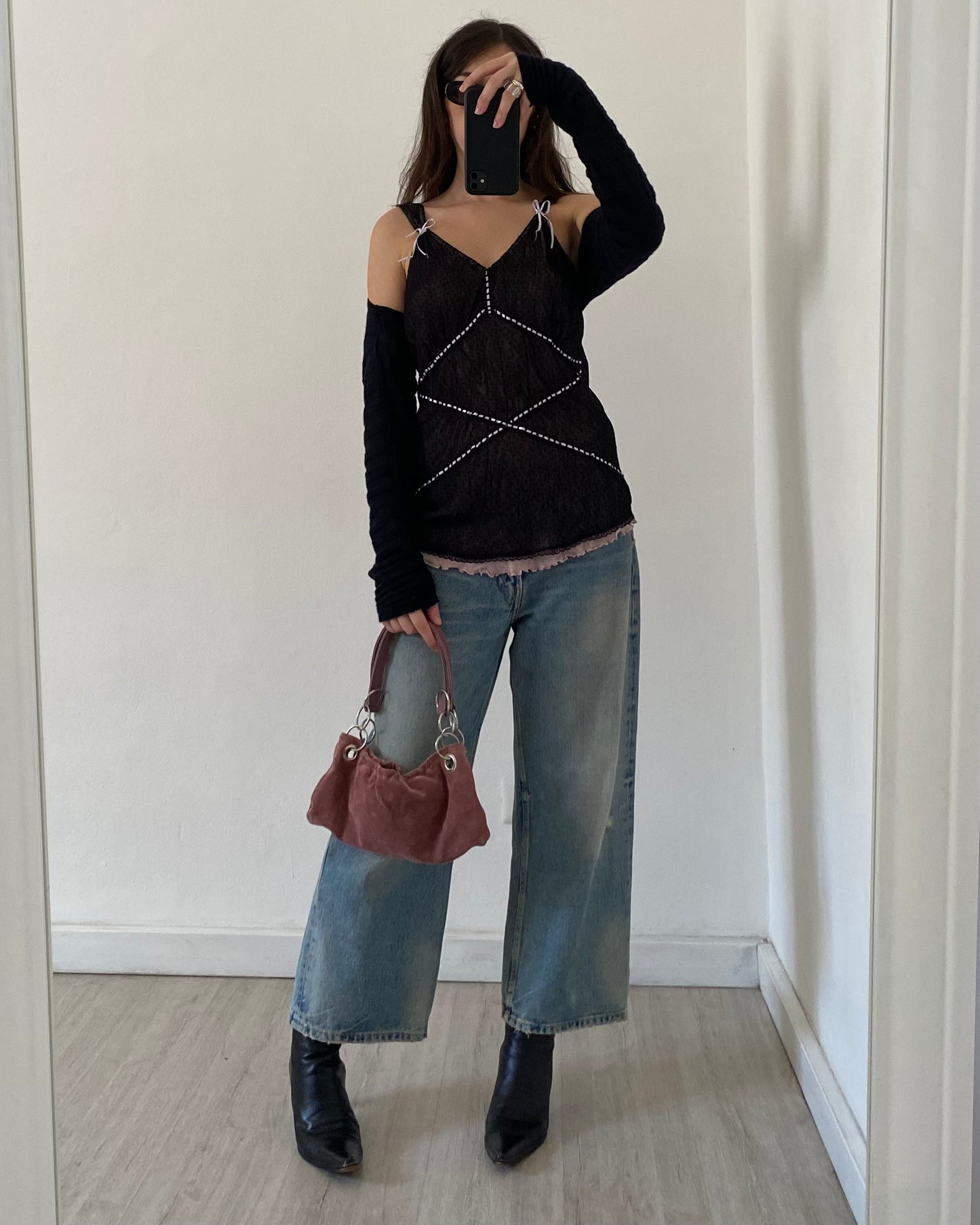 Coquette micro mesh top