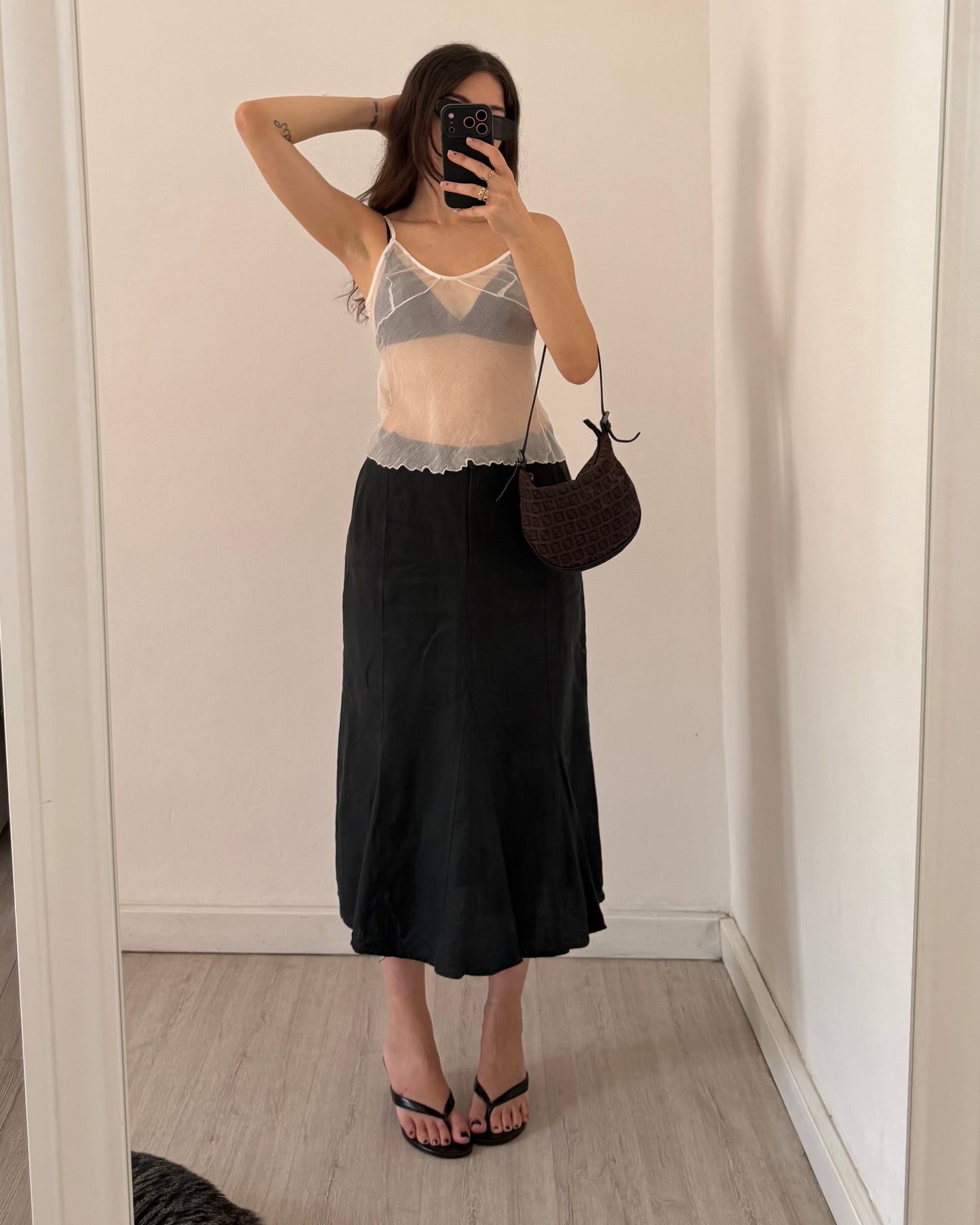Max Mara linen midi skirt