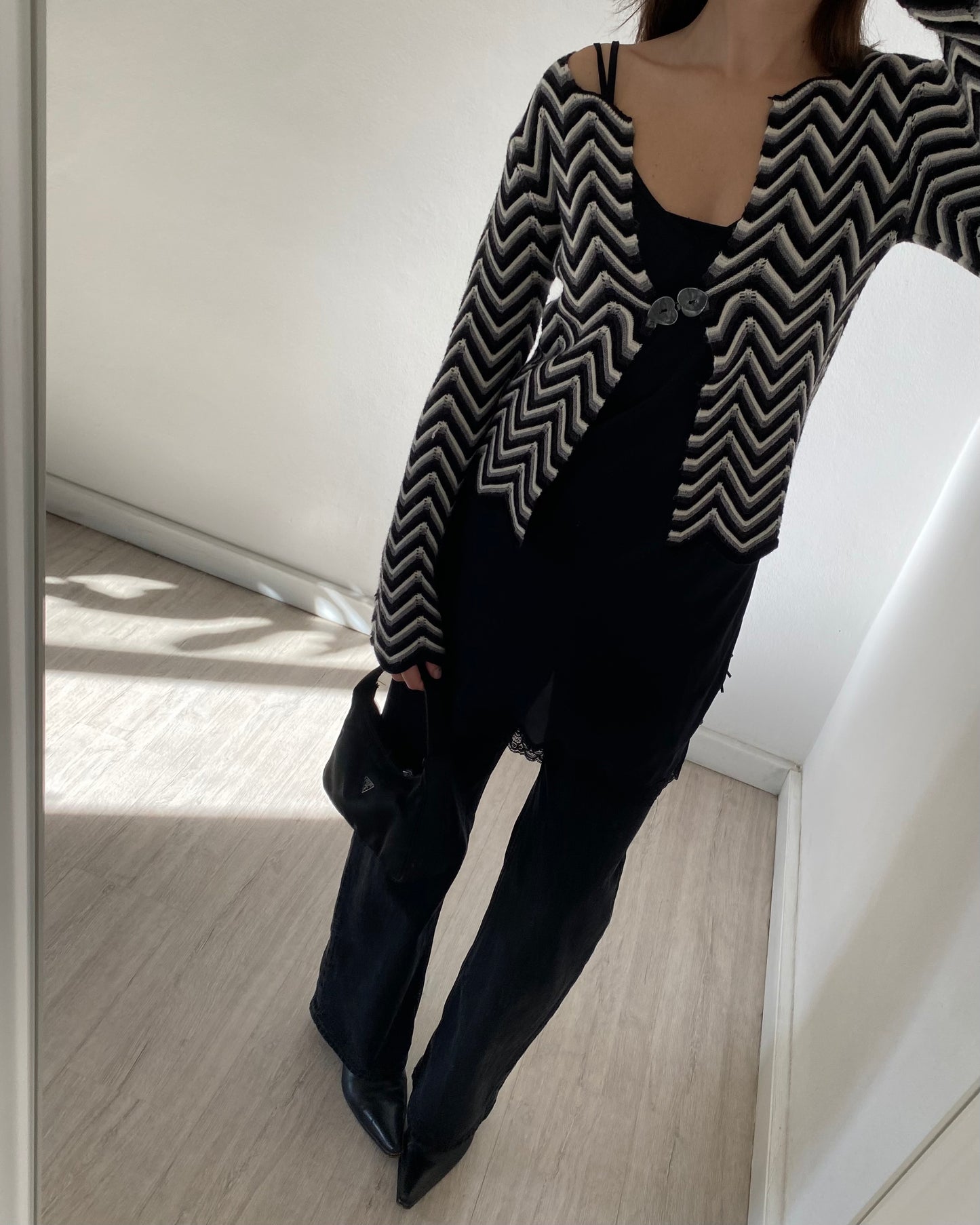 Striped knit cardigan