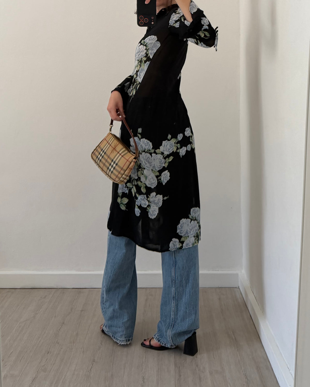 90s sheer cardigan dress