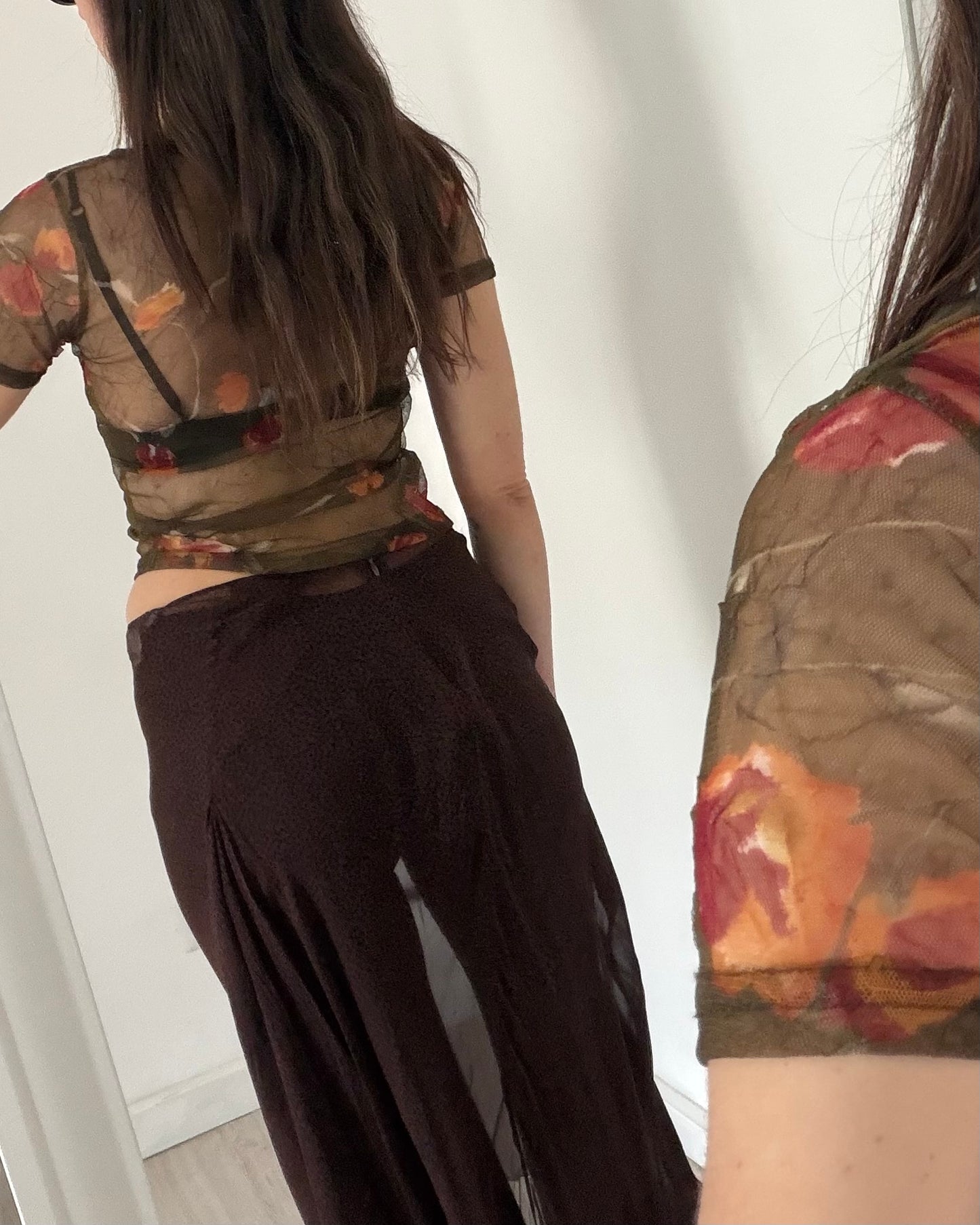 Micro mesh sheer top