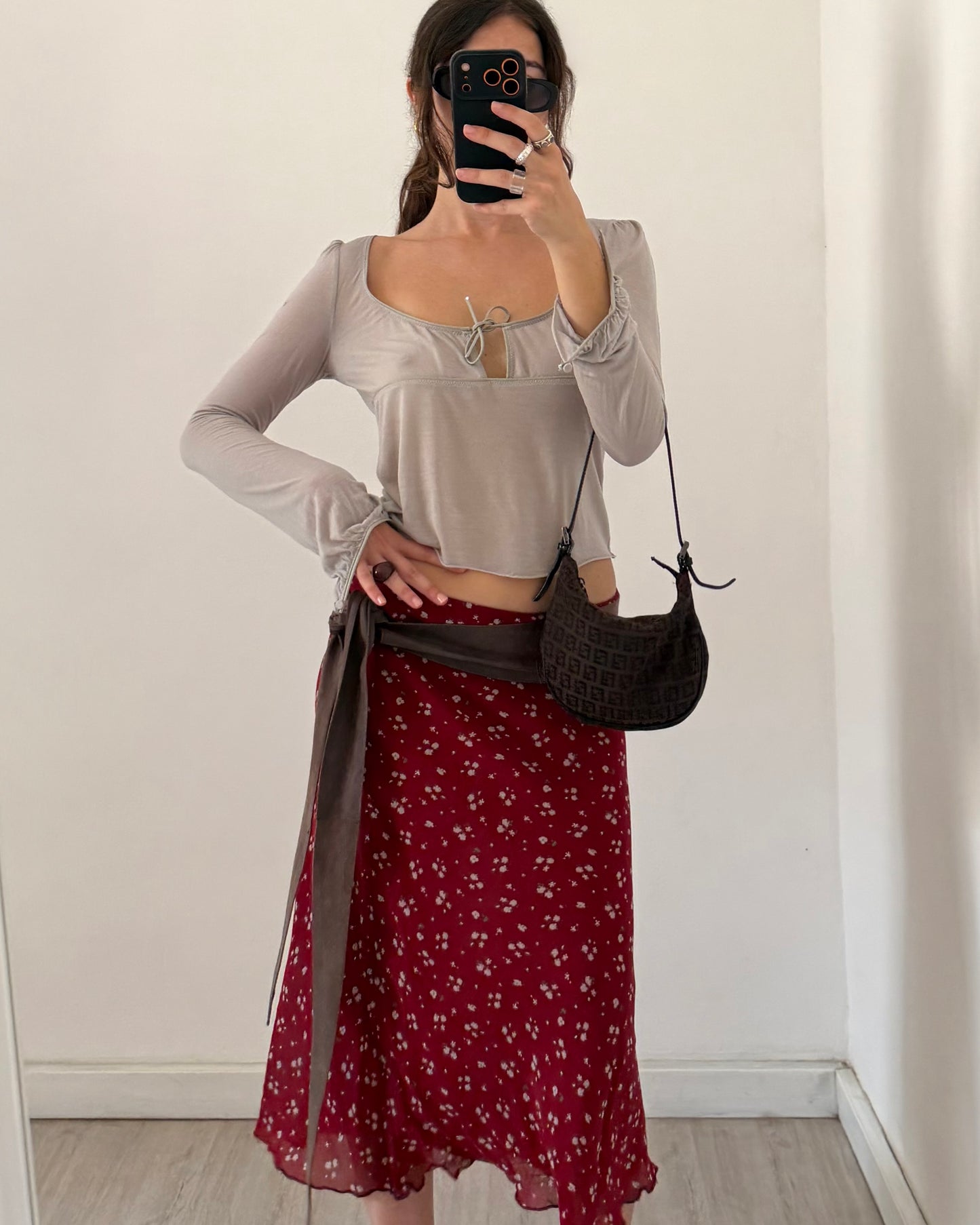 00s floral midi skirt