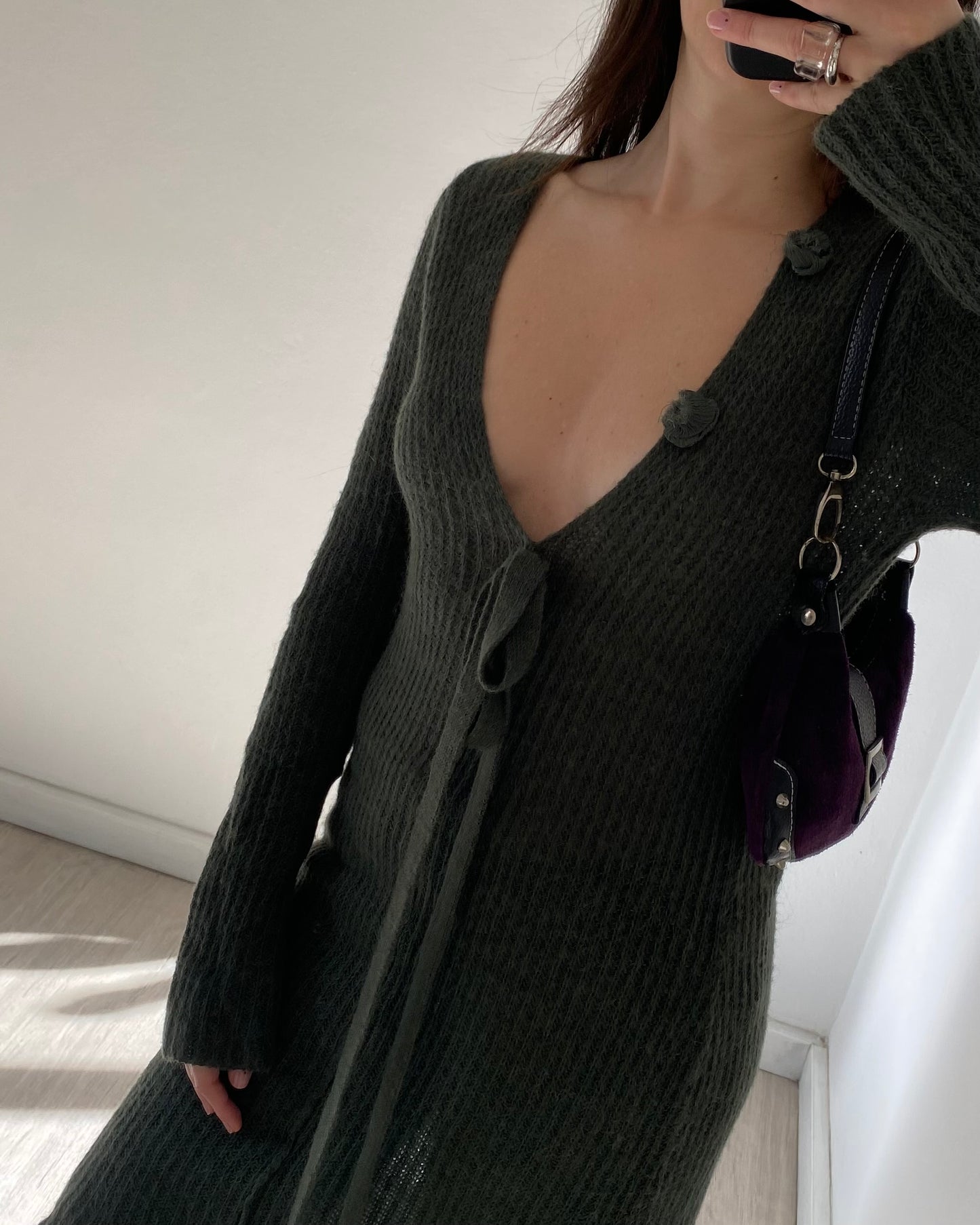 Knitted alpaca midi dress