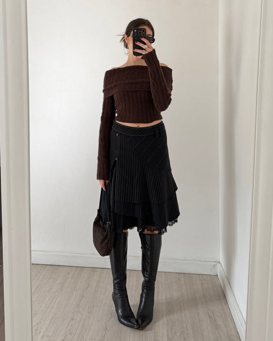00s midi skirt with layers