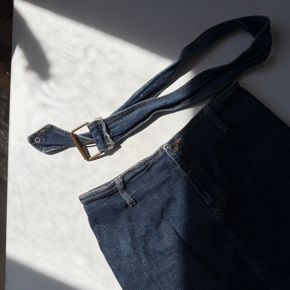Belted mini skirt