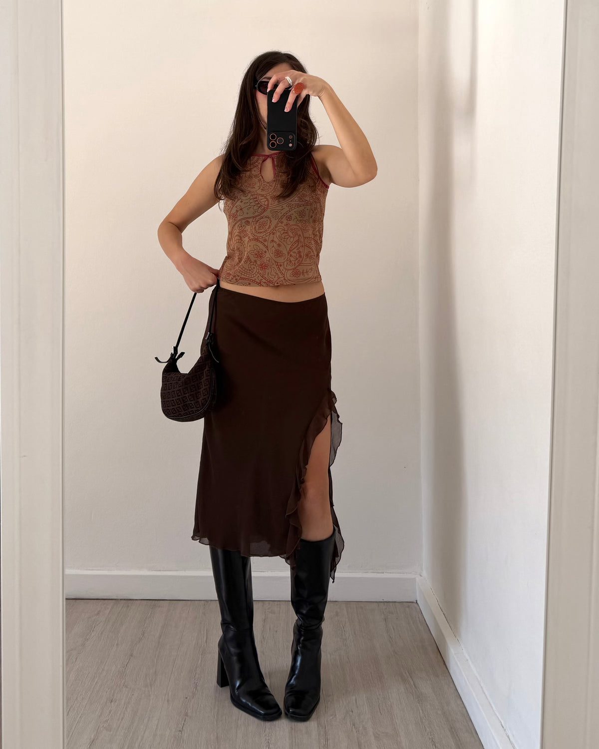 00s sheer printed top