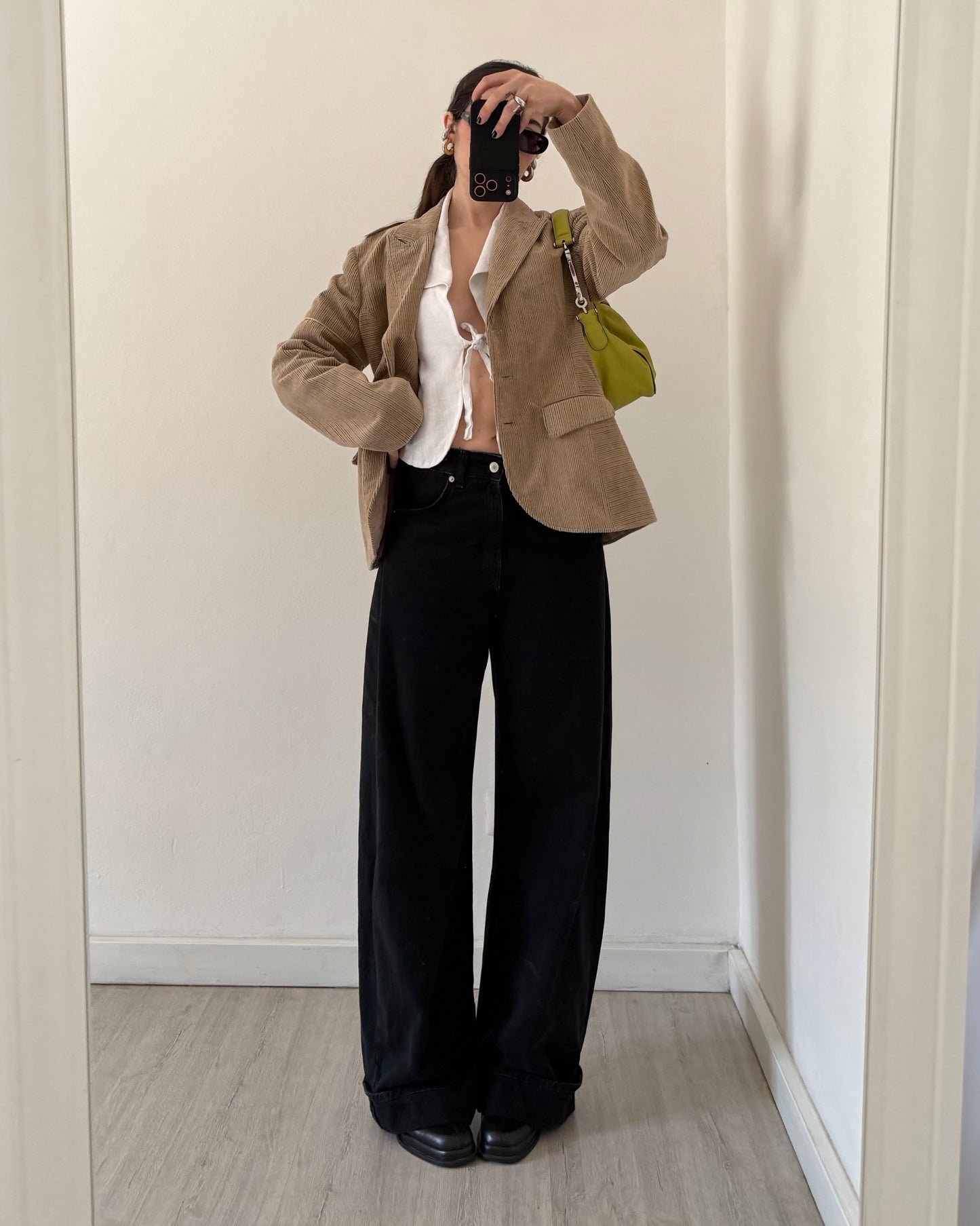 00s cord blazer with embroidery