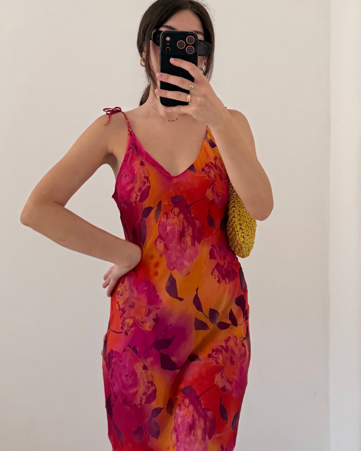 Pure silk asymetric dress