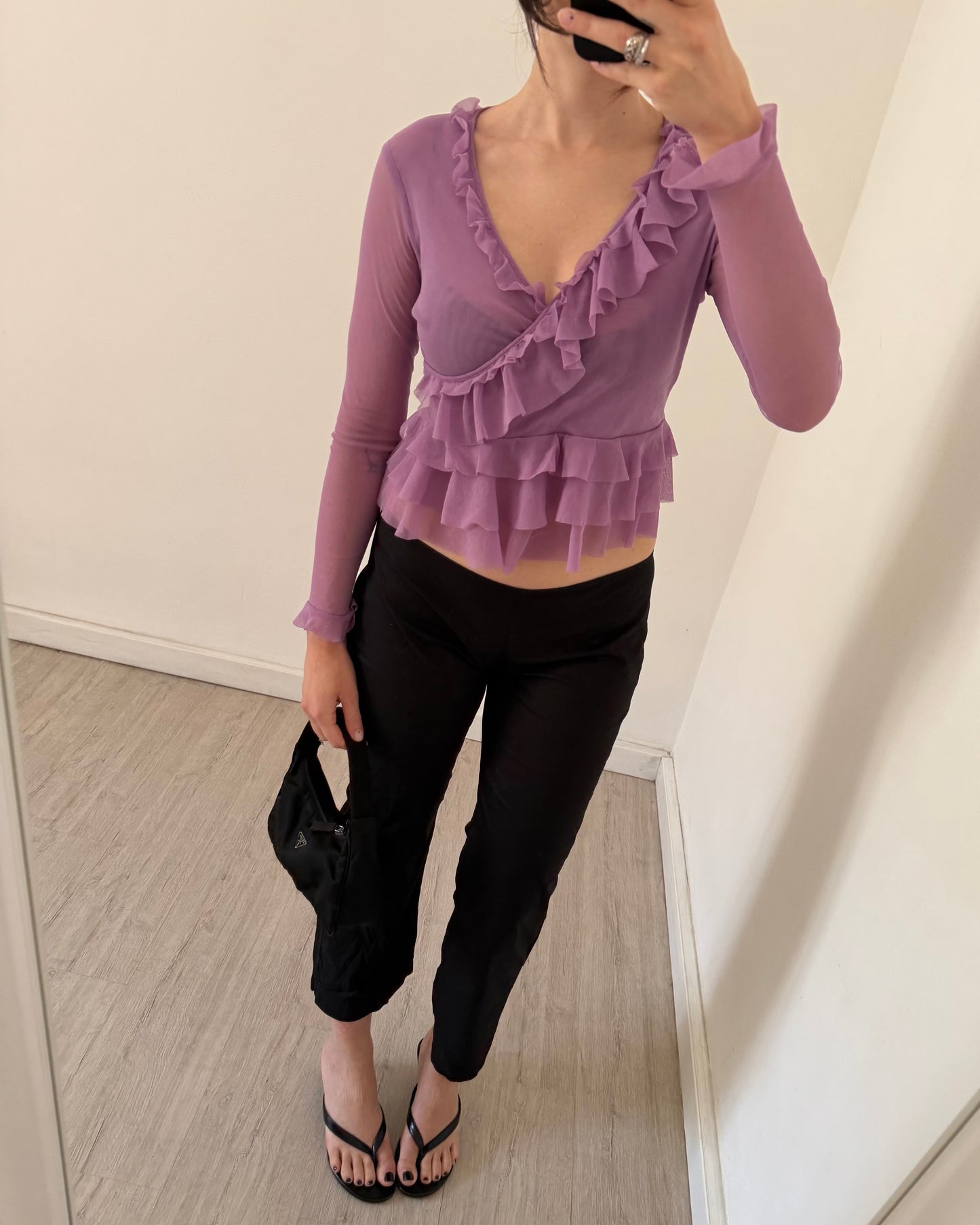 Sheer ruffle top