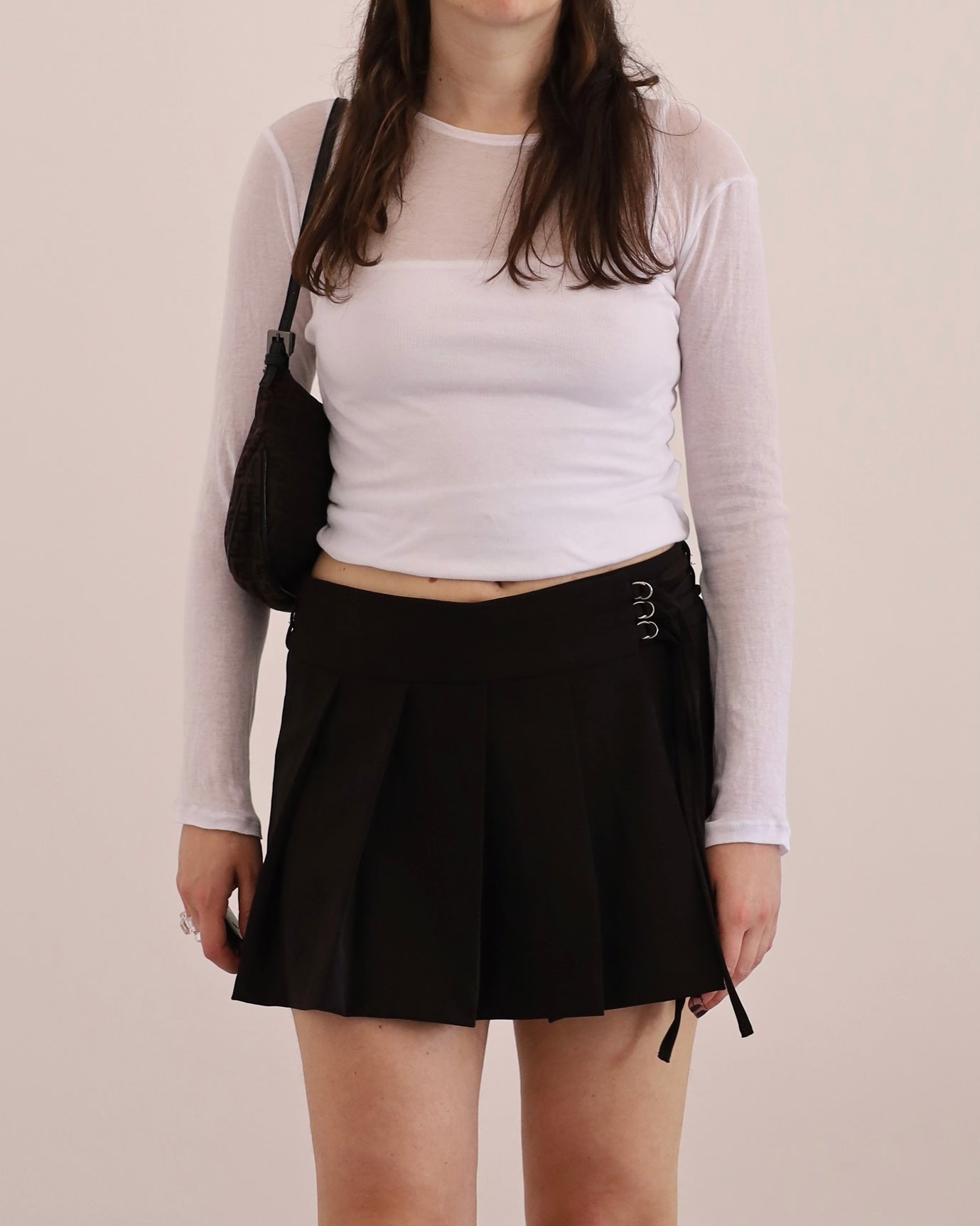 Pleated mini skirt