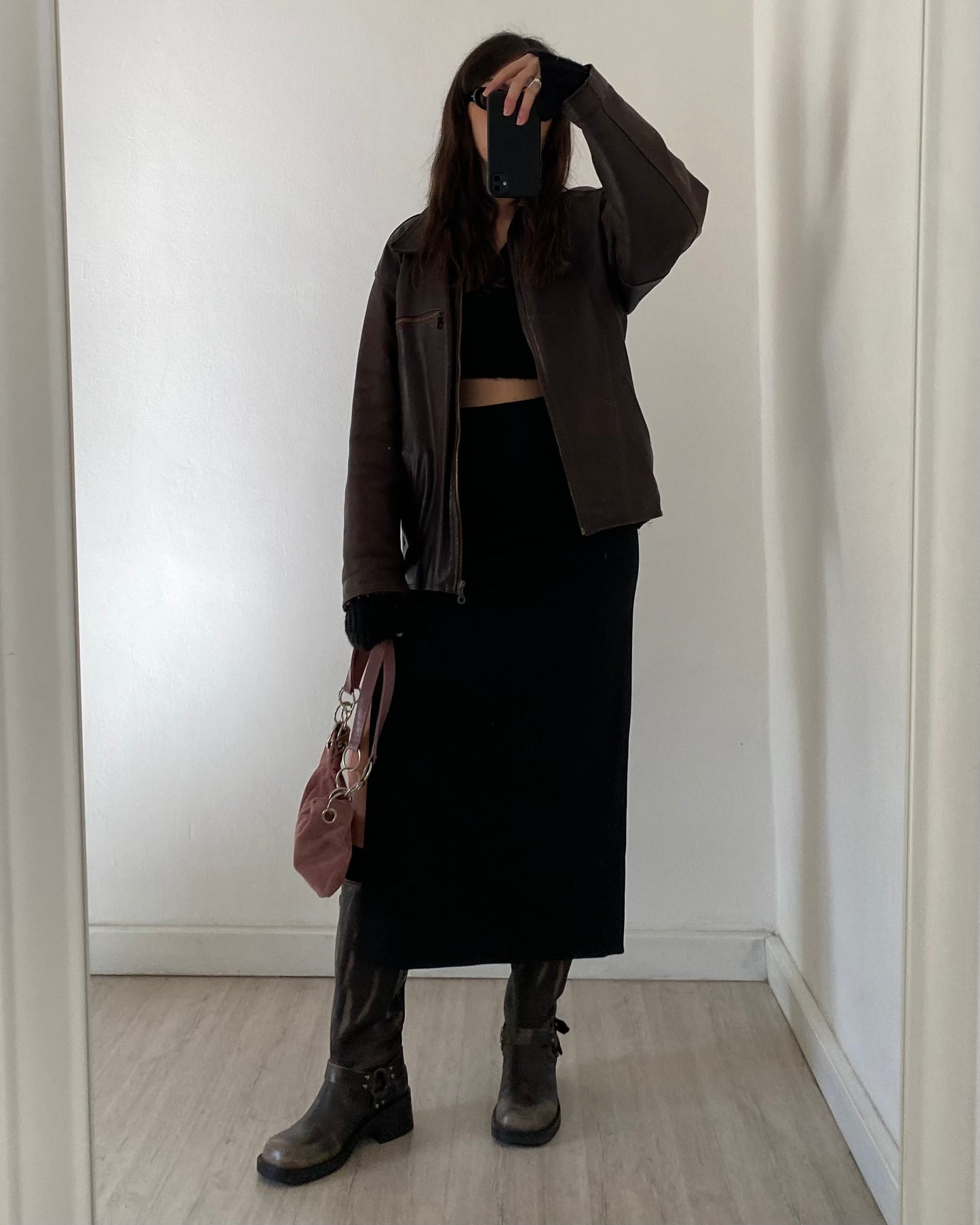 00s black maxi skirt