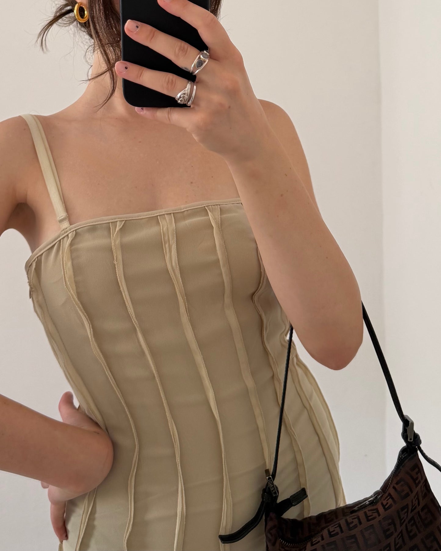 00s textured midi dress